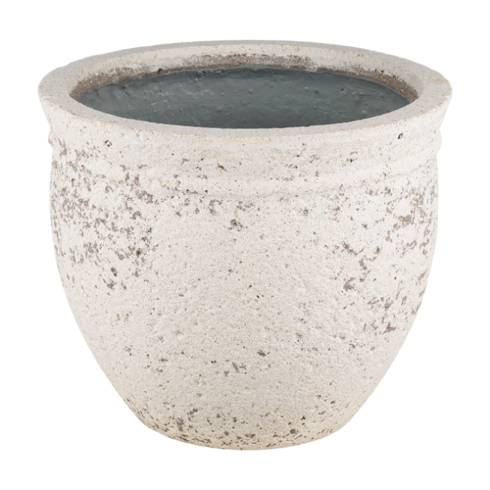 Кашпо Nobilis Marco "Plain Ivory natural stone Round" (файкостоун), D33xH28 см Антик-белый