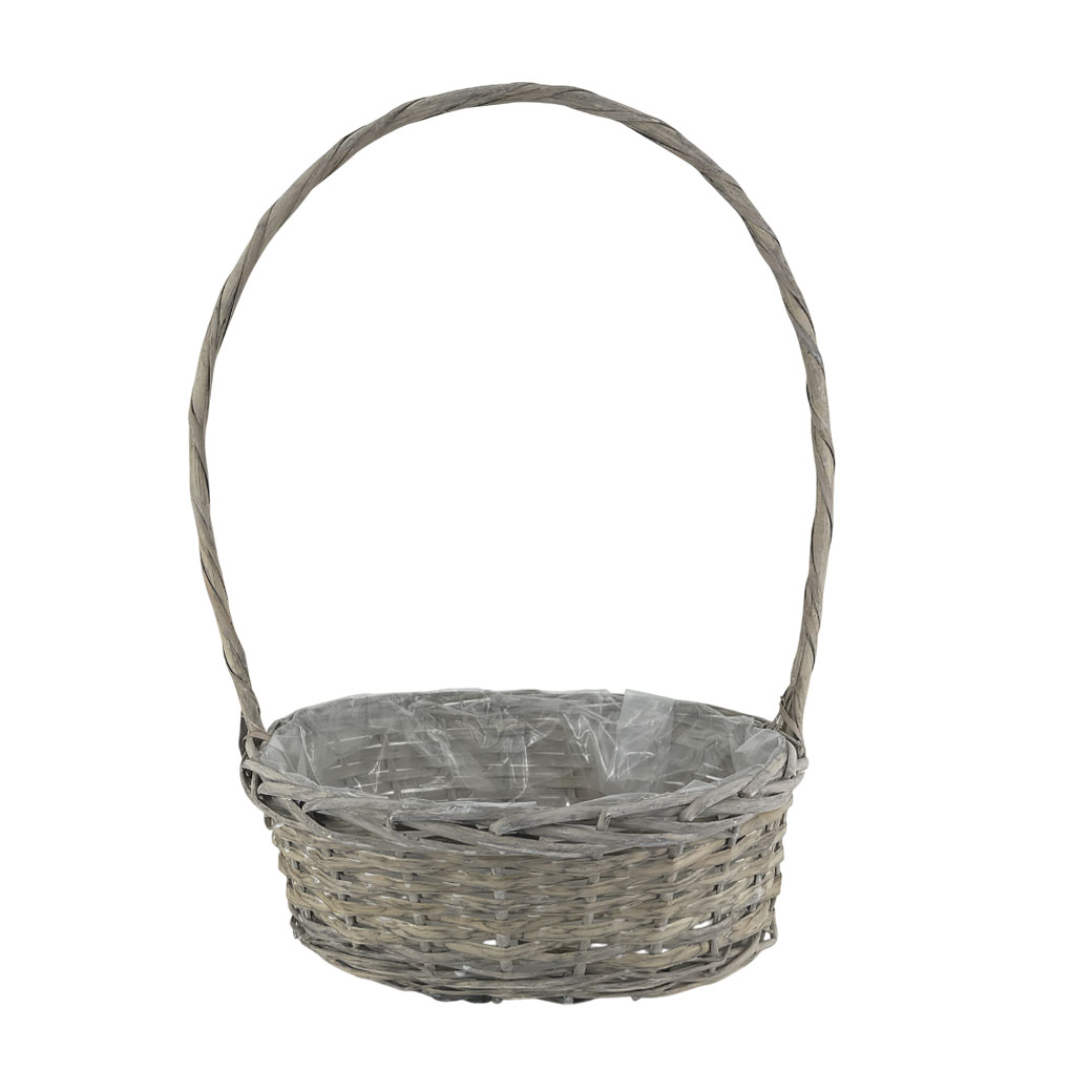 Корзина плетеная (ива), 35x28xH13/50 см Серый