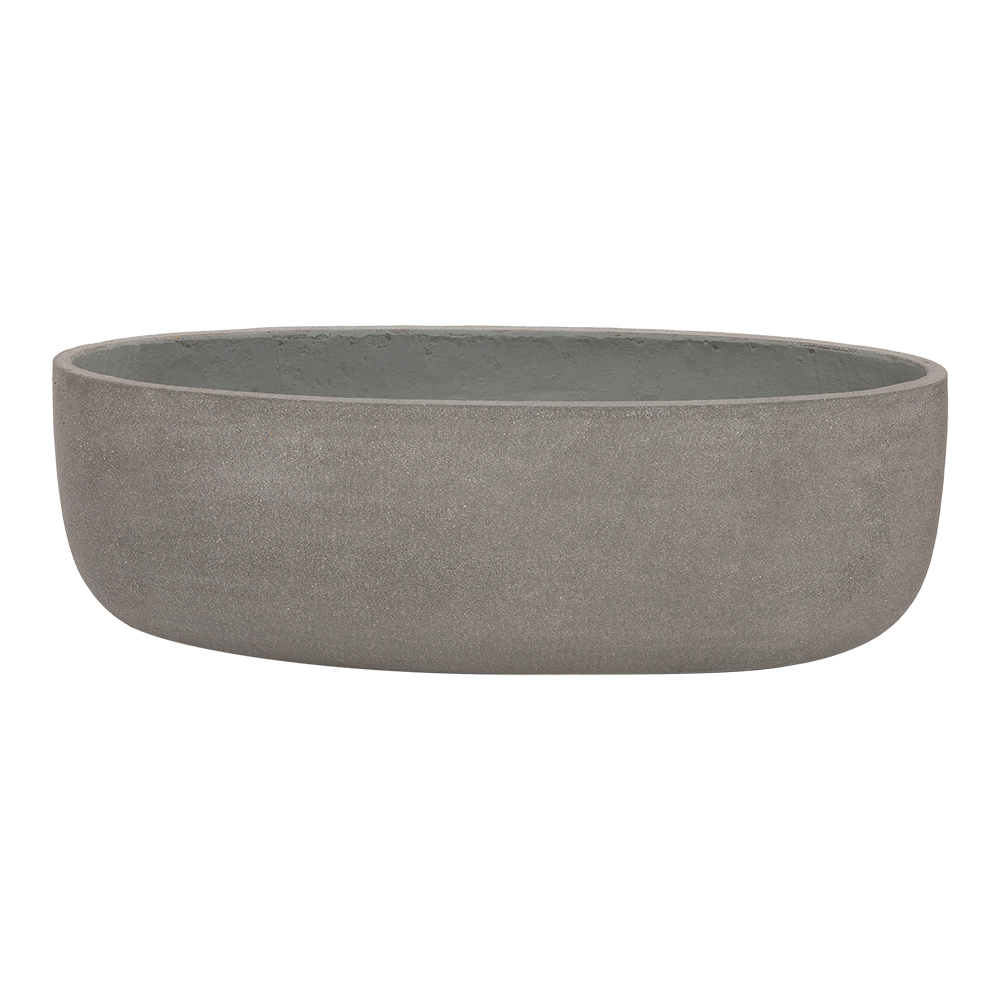 Кашпо Nobilis Marco "Plain Rough-cement Oval" (файкостоун), 86x32xH28 см Серый