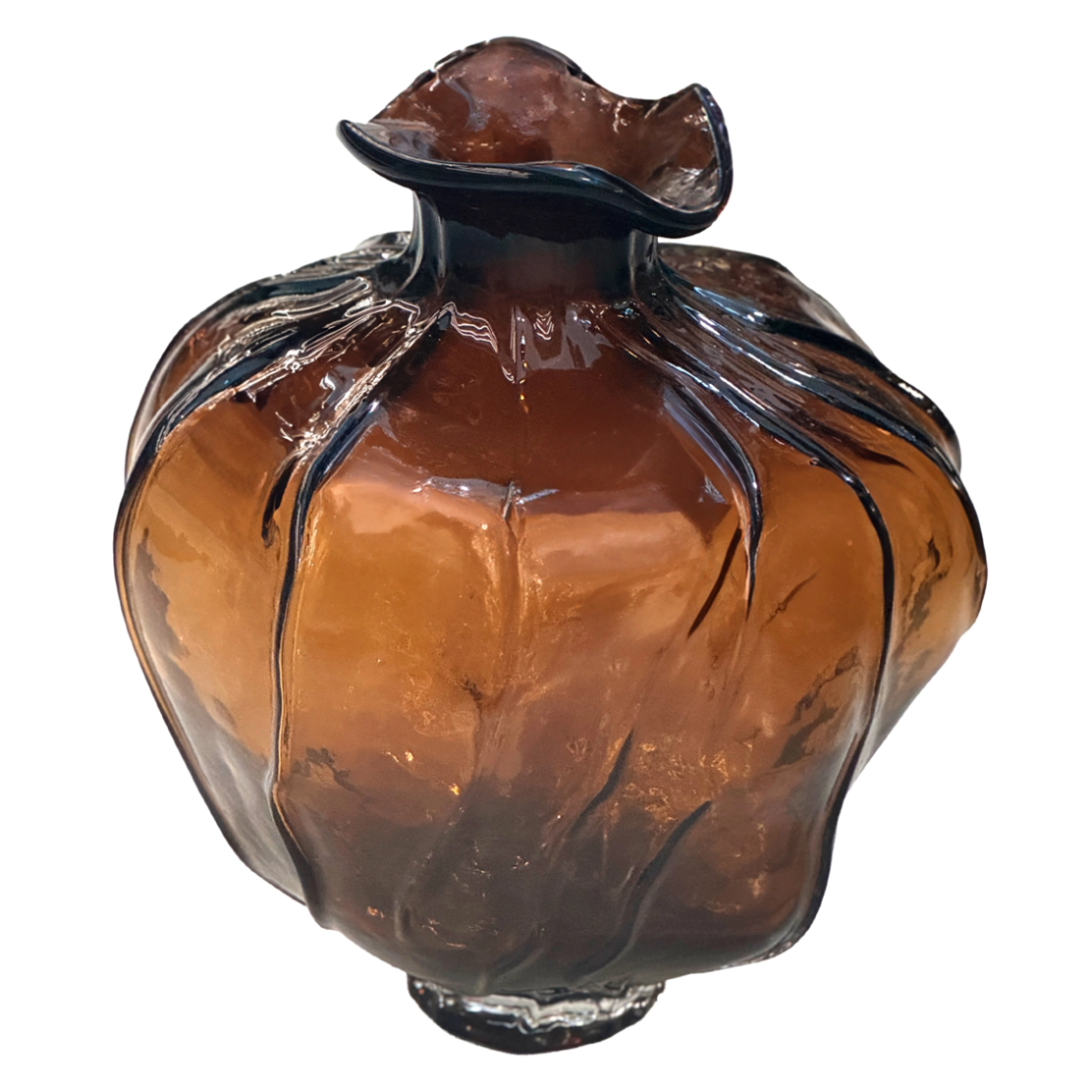 Ваза "Giglio" (стекло), D26xH30 см Коричневый