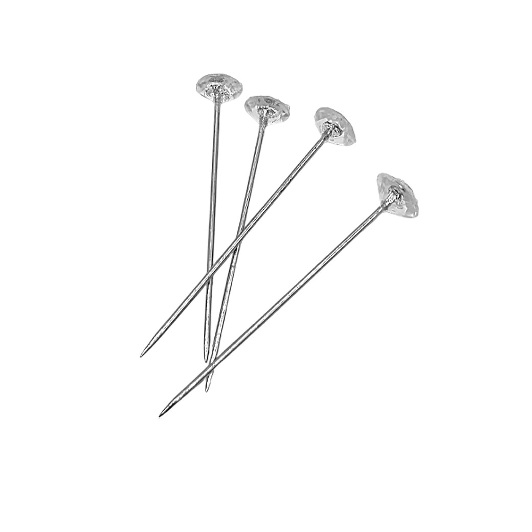 Булавка корсажная "Diamond Pins", D5 ммxH4 см, набор (100 шт), Oasis Прозрачный-серебряный