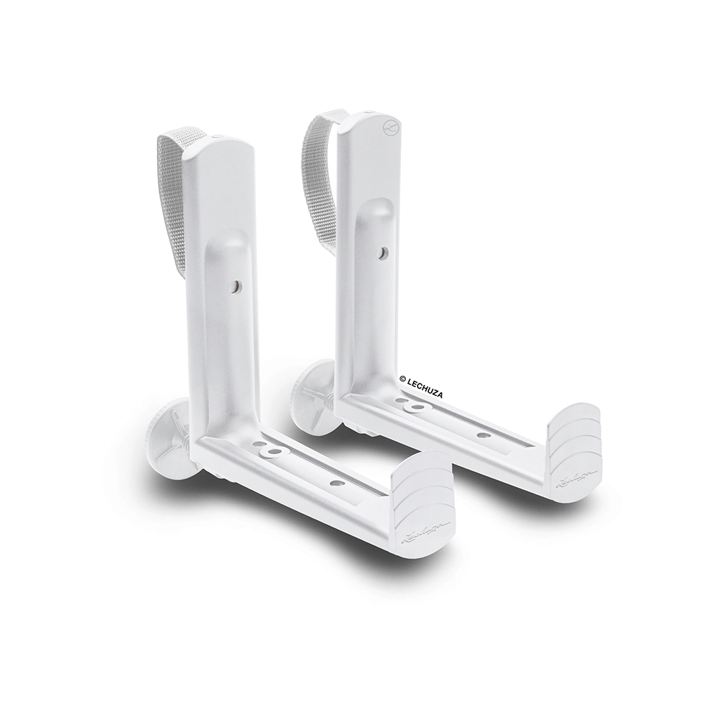 Держатель для балконных ящиков Lechuza (пластик), 18х4,5хH19 см, набор (2 шт) Белый