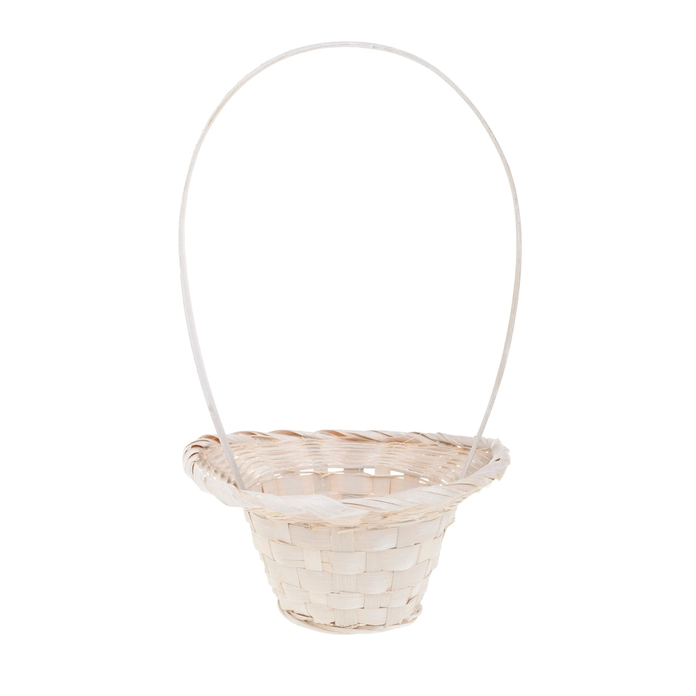 Корзина плетеная (бамбук), D18xH5,5/29 см Белый