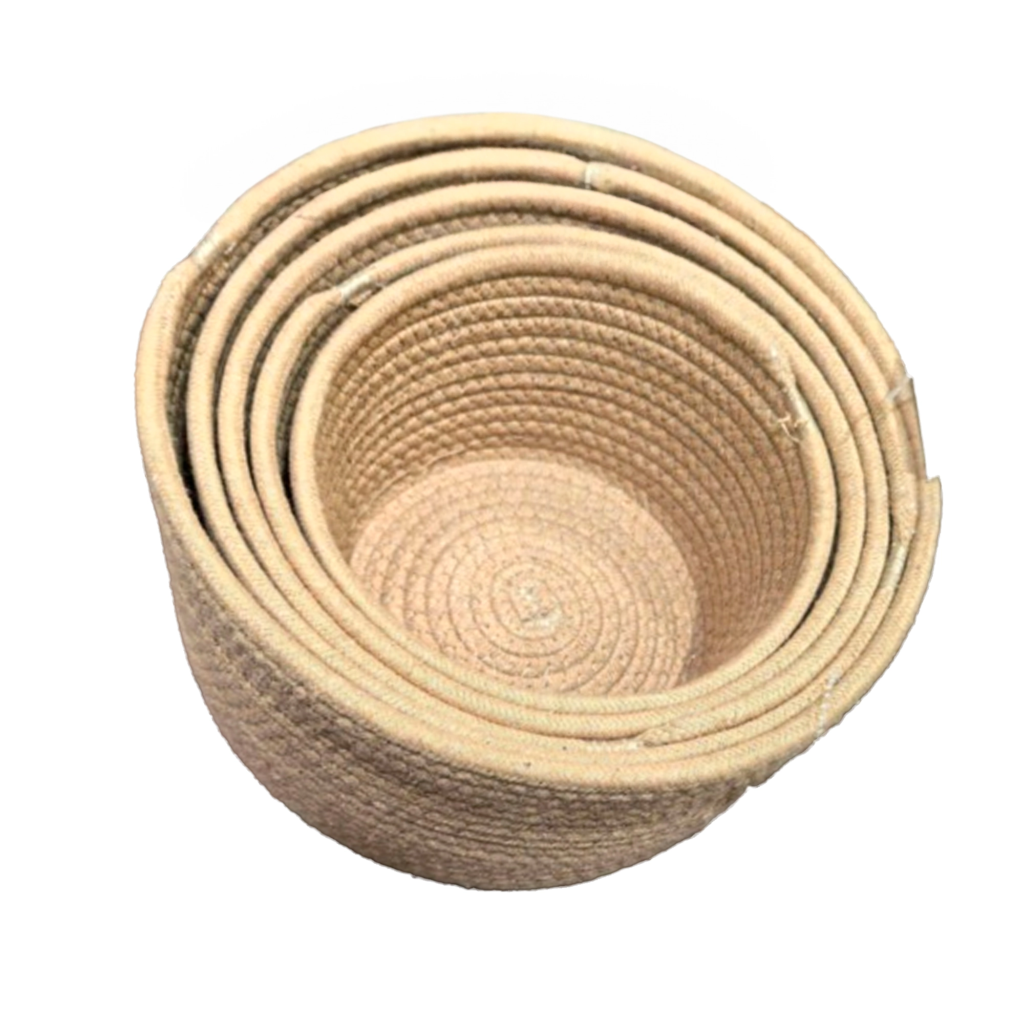 Кашпо плетеное (водоросли), D24xH16 см - D18xH12 см, набор (5 шт) Натуральный