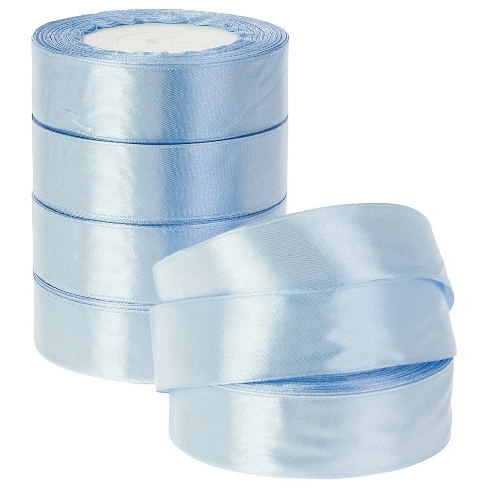 Лента атлас, 25 ммx25 ярд Светло-голубой