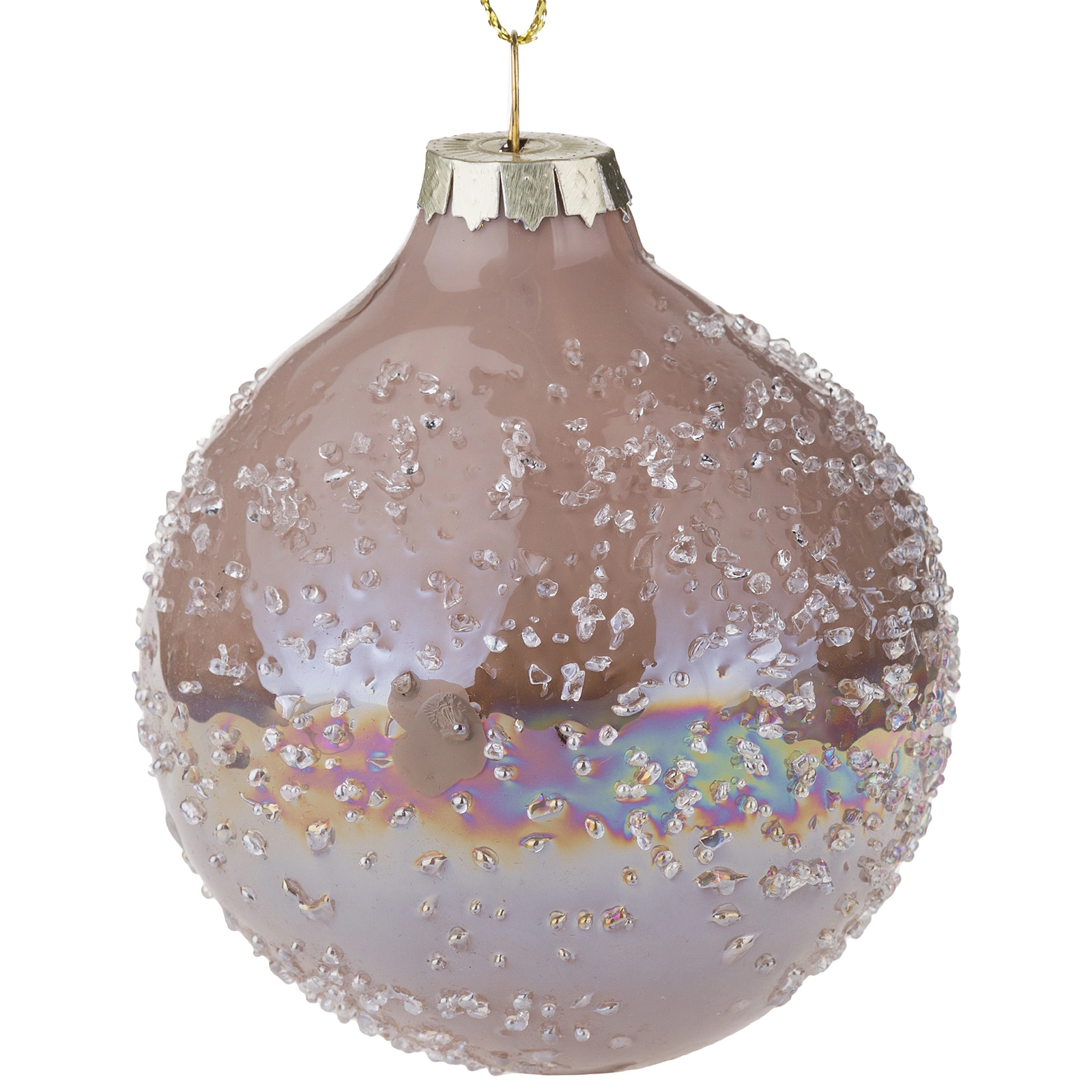 Елочная игрушка "Шар" (стекло), D8 см Пыльно-розовый