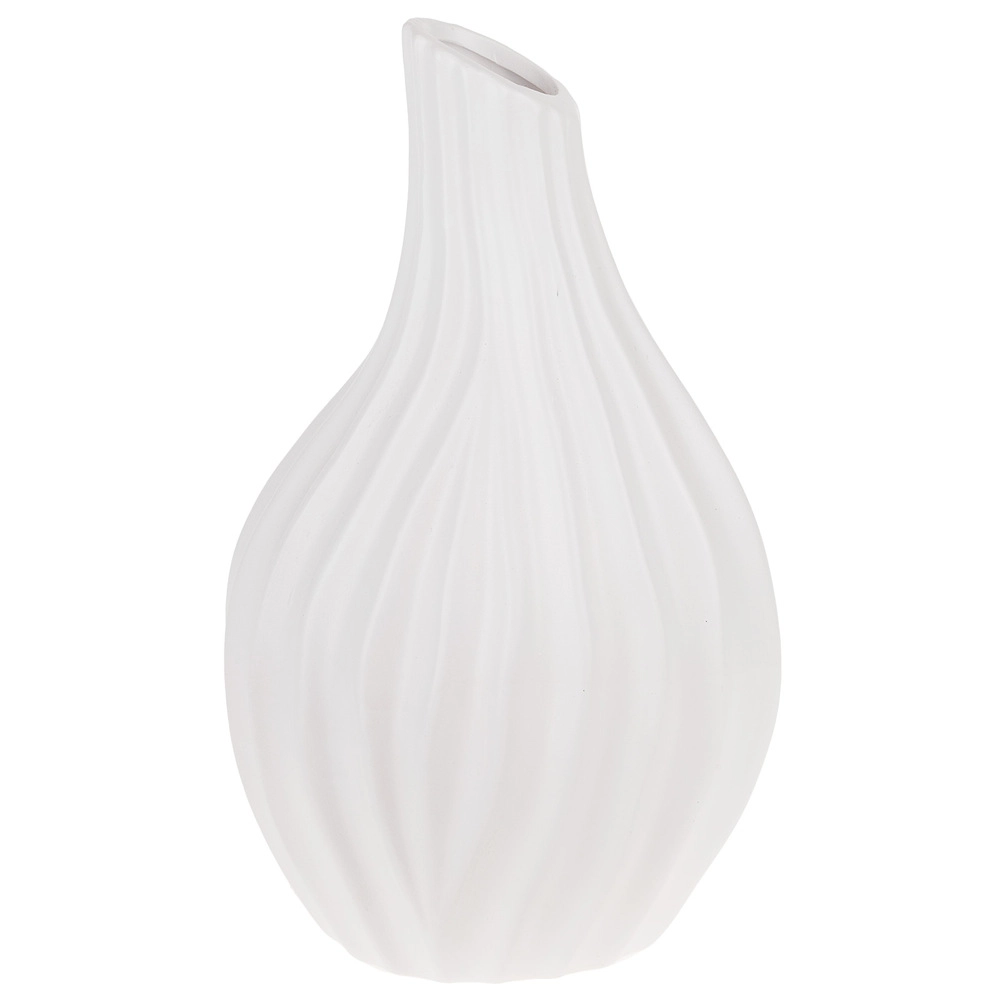 Ваза "Bauhaus" (керамика), D16х19,5хН31 см Белый