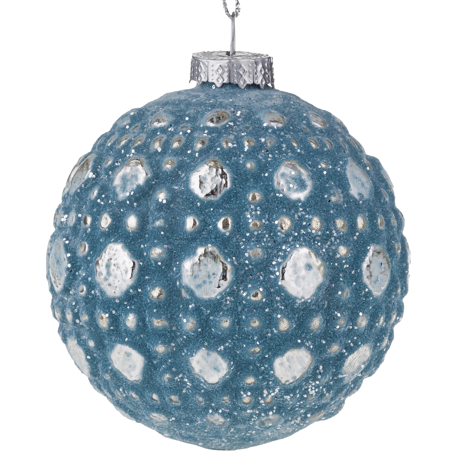 Елочная игрушка "Шар" (стекло), D8 см Голубой