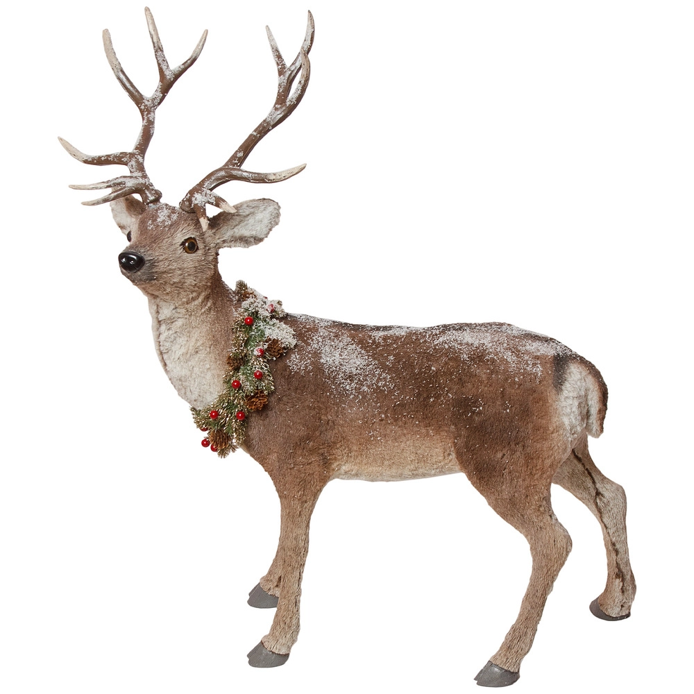 Фигура "Олень" (иск. мех), 83x40xH92 см Коричневый