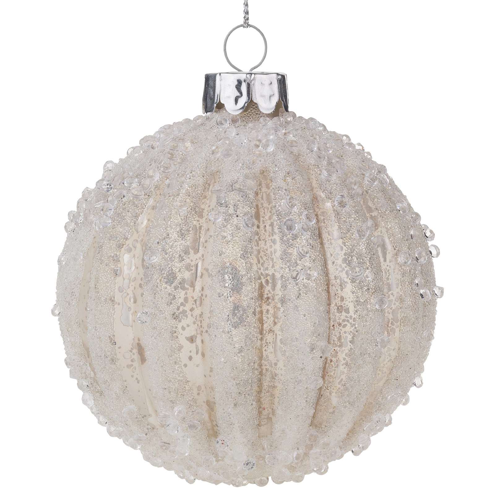 Елочная игрушка "Шар" (стекло), D8 см Жемчужный