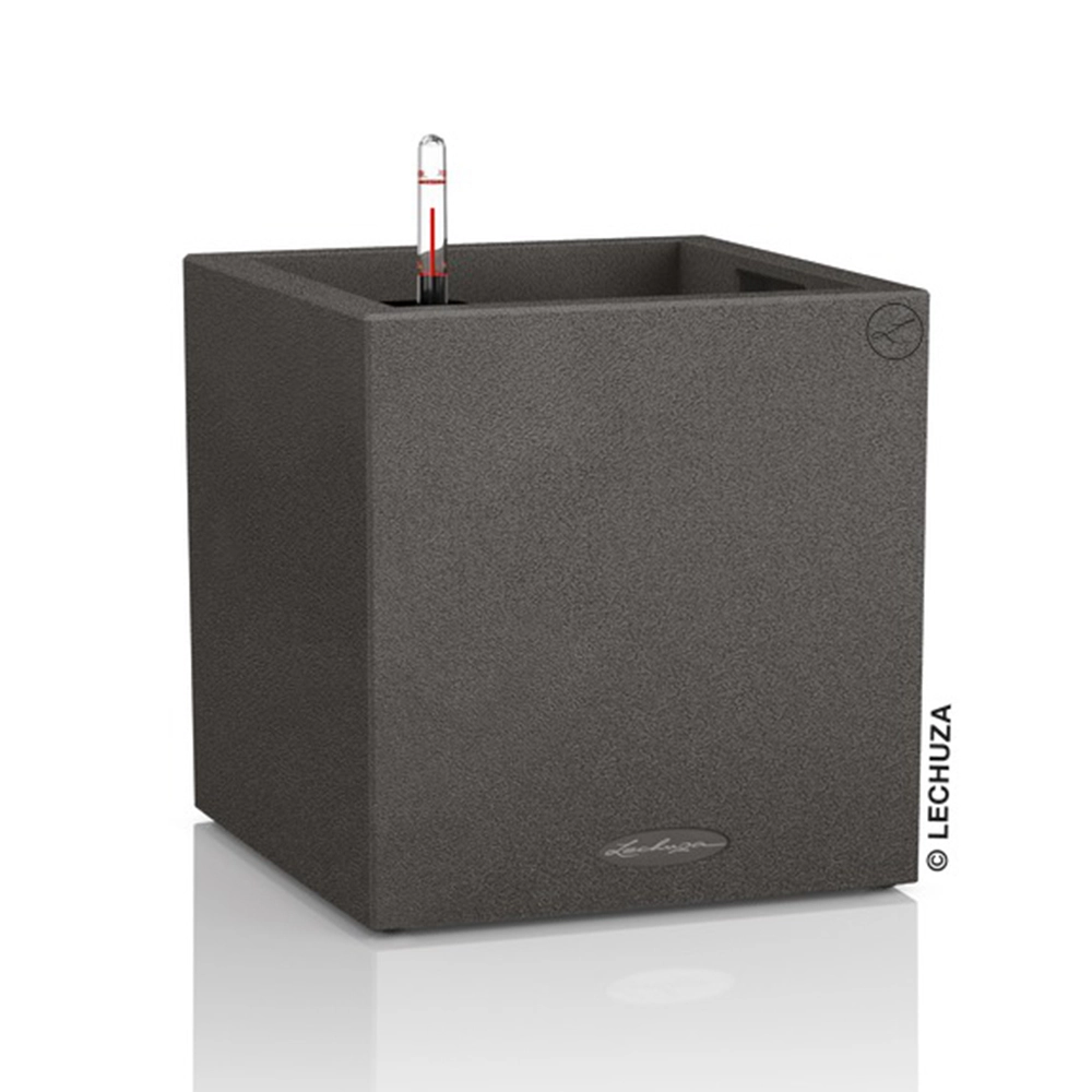 Кашпо Lechuza "Canto Complete graphite black" (пластик), 30x30xH30 см Графитовый-черный