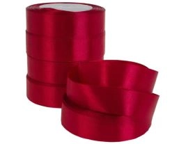 Лента атлас, 25 ммx25 ярд Бордовый
