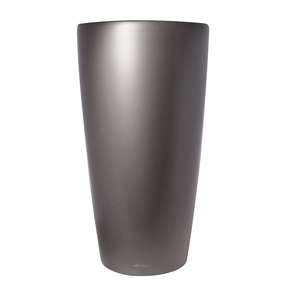 Кашпо Lechuza "Rondo Complete charcoal metallic" (пластик), D40xH75 см Антрацитовый металлик