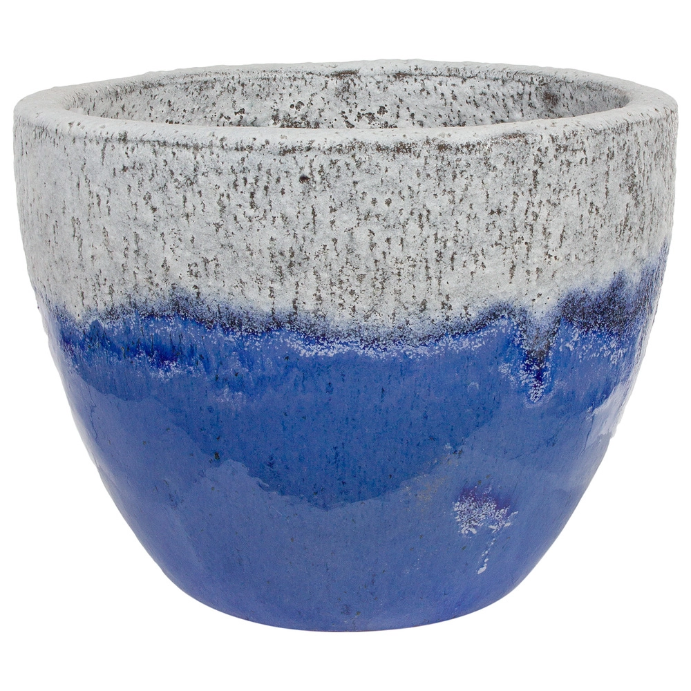 Кашпо Nobilis Marco "Blue discus Round" (керамика), D37хН30 см Синий