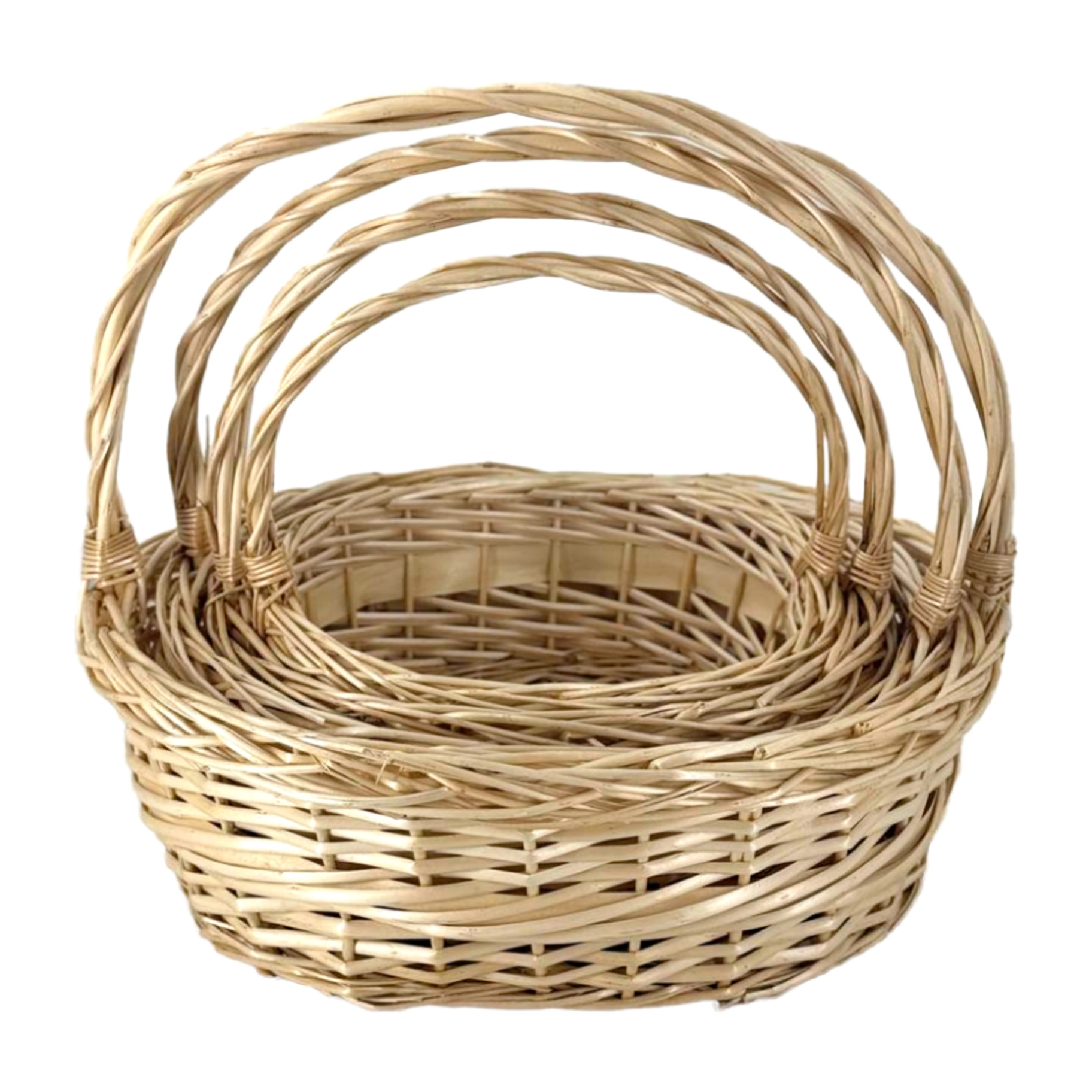 Корзина плетеная (ива), 30х23хH12/28 см - 46х39хH17/40 см, набор (4 шт) Коричневый