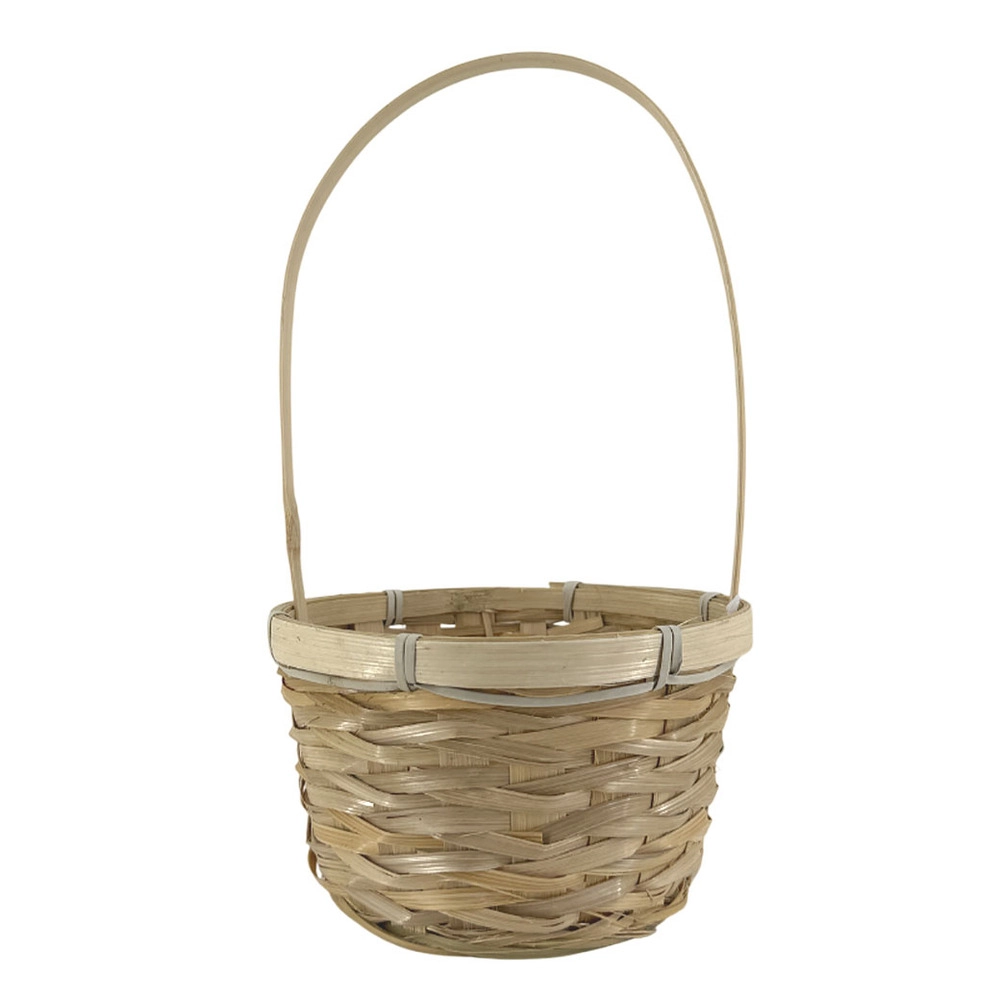 Корзина плетеная (бамбук), D17xH10,5/33 см Натуральный