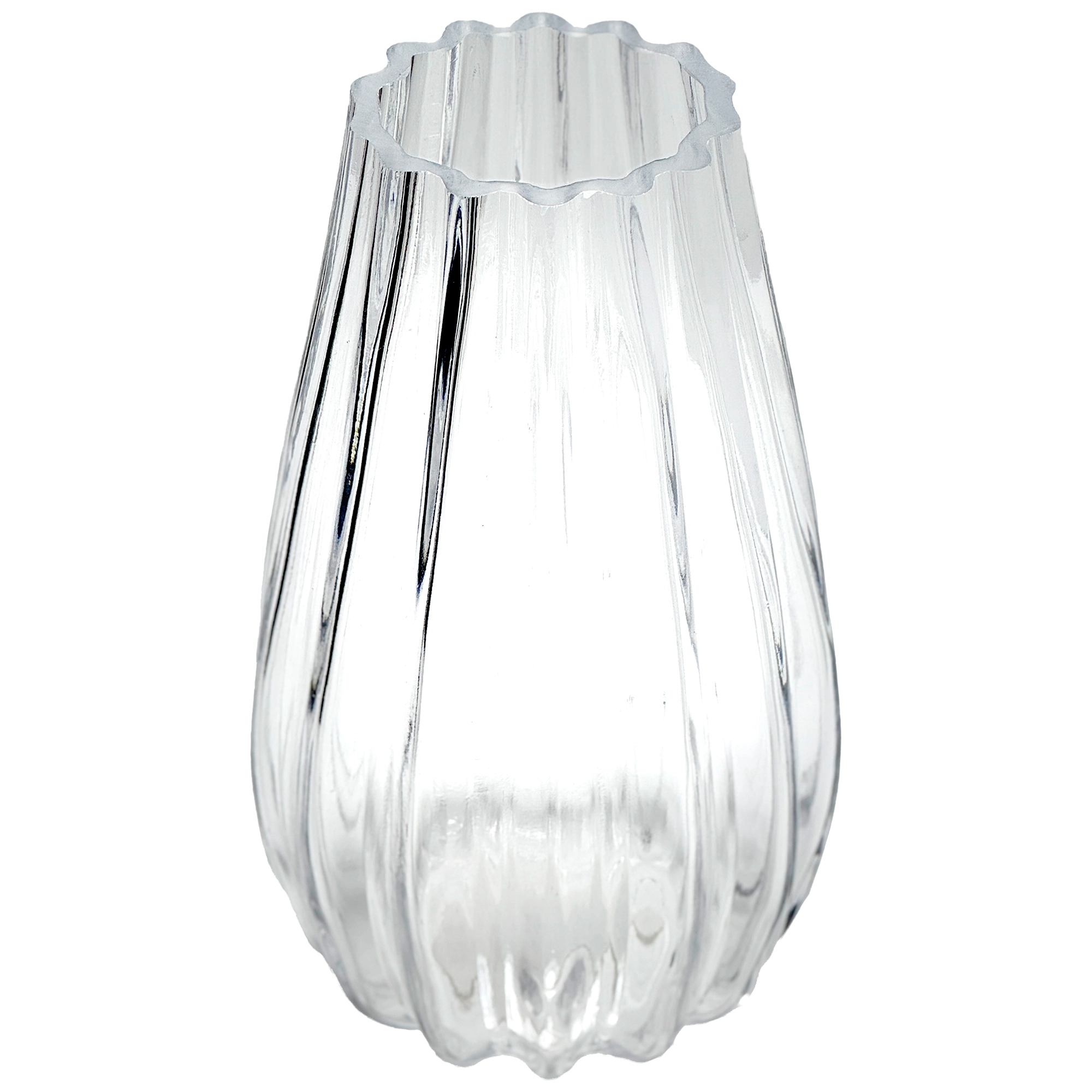 Ваза "Капля" (стекло), D14,5xH25 см Серый