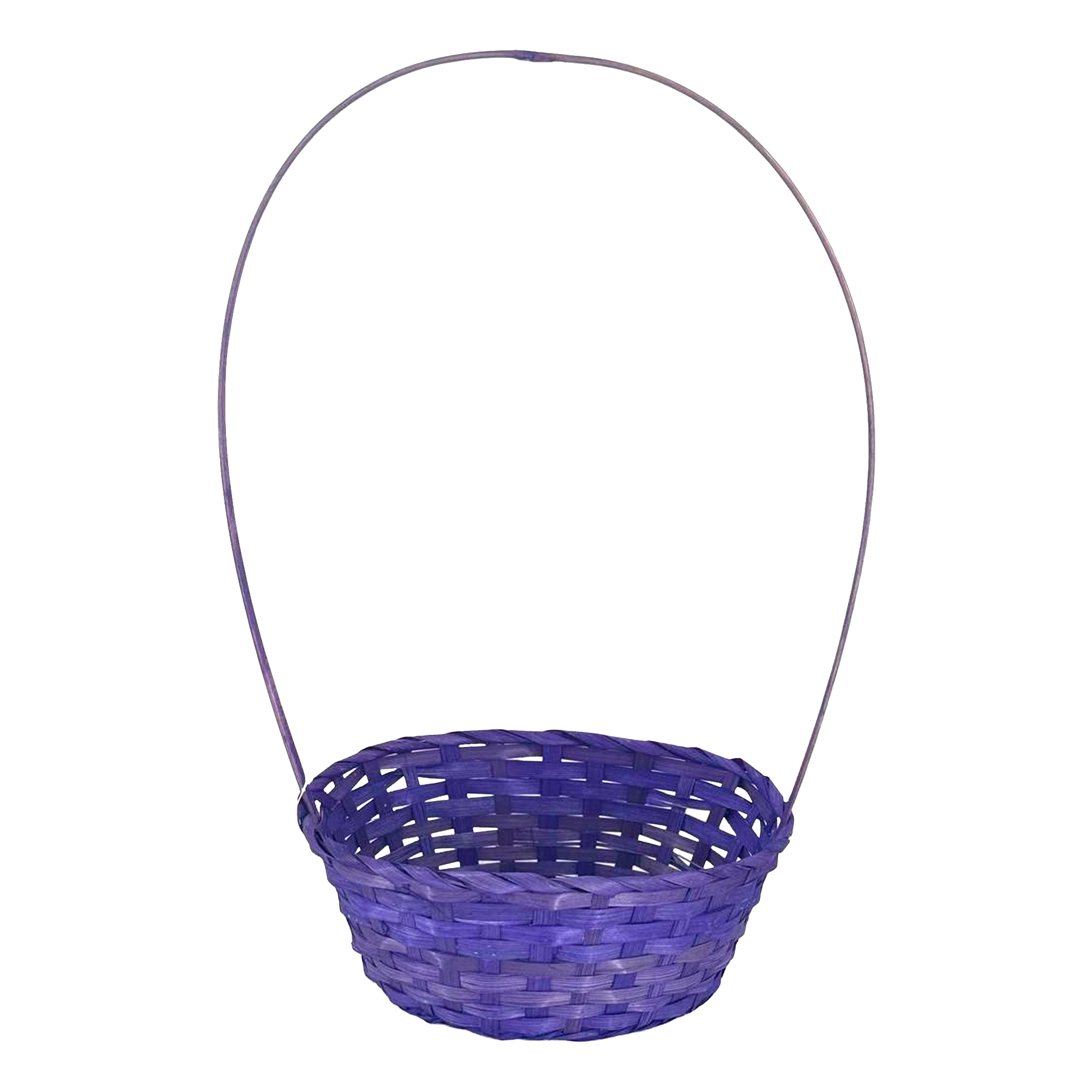 Корзина плетеная (бамбук), D26xH11/48 см Фиолетовый