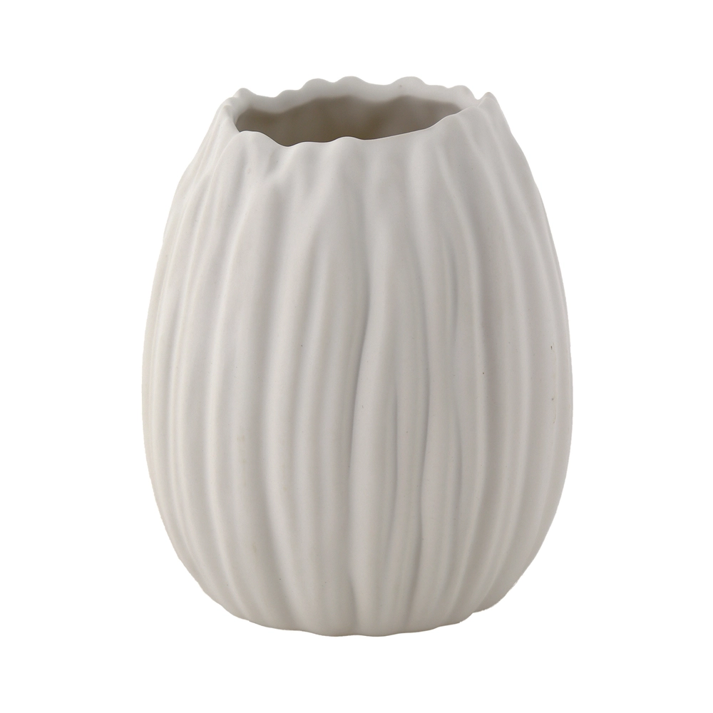 Ваза "Bright Shell" (керамика), D12xH15 см Кофейный