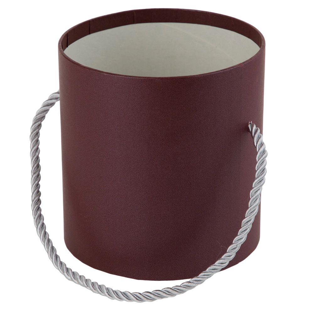 Коробка шляпная, D12,5xH12 см, без крышки Винный
