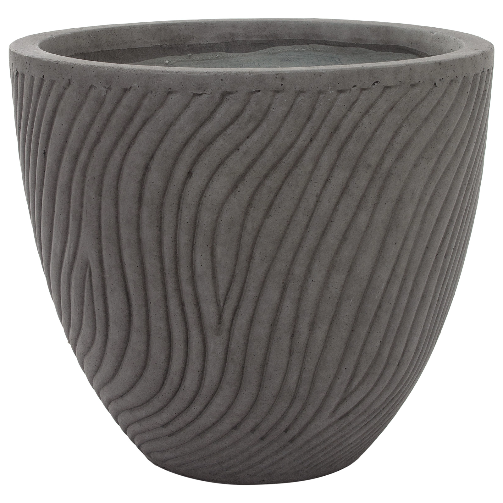 Кашпо Nobilis Marco "Sand Waves Dark grey Round" (файкостоун), D33xH29 см Темно-серый