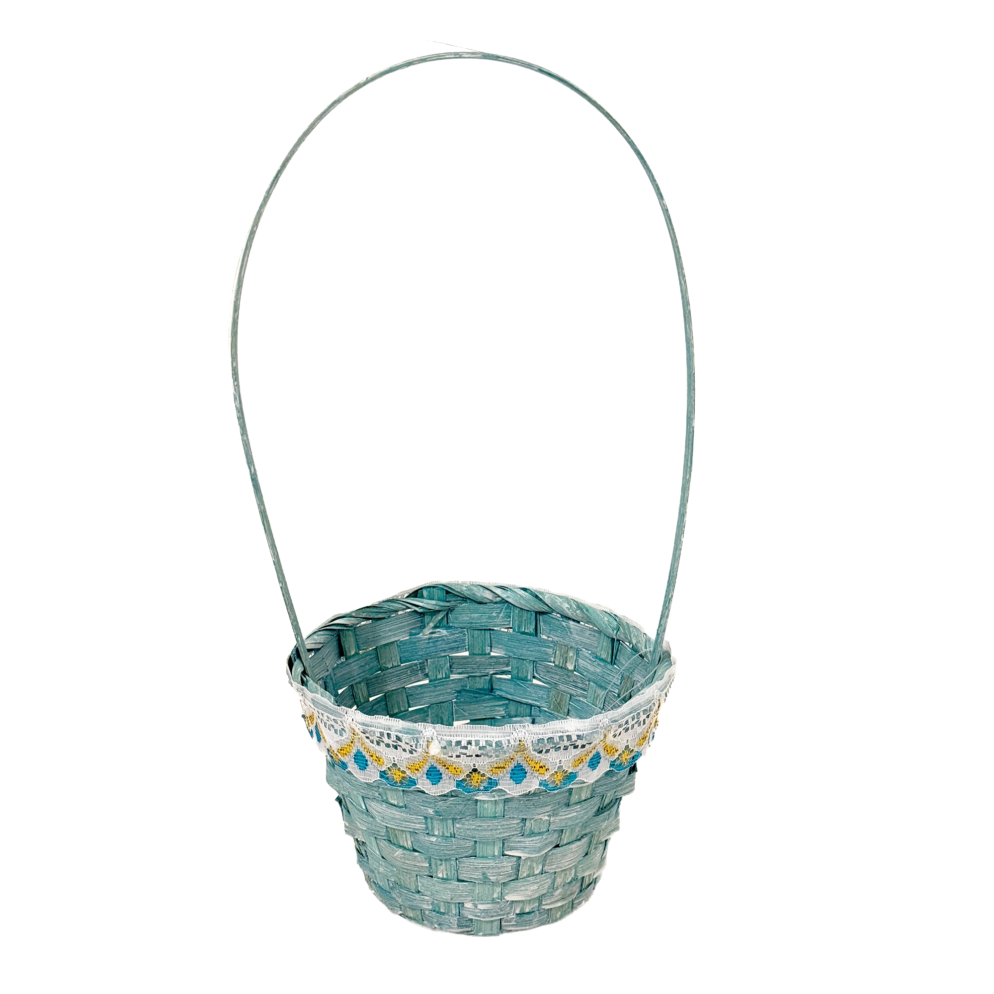 Корзина плетеная "Кант" (бамбук), D13xH9,5/28 см Голубой