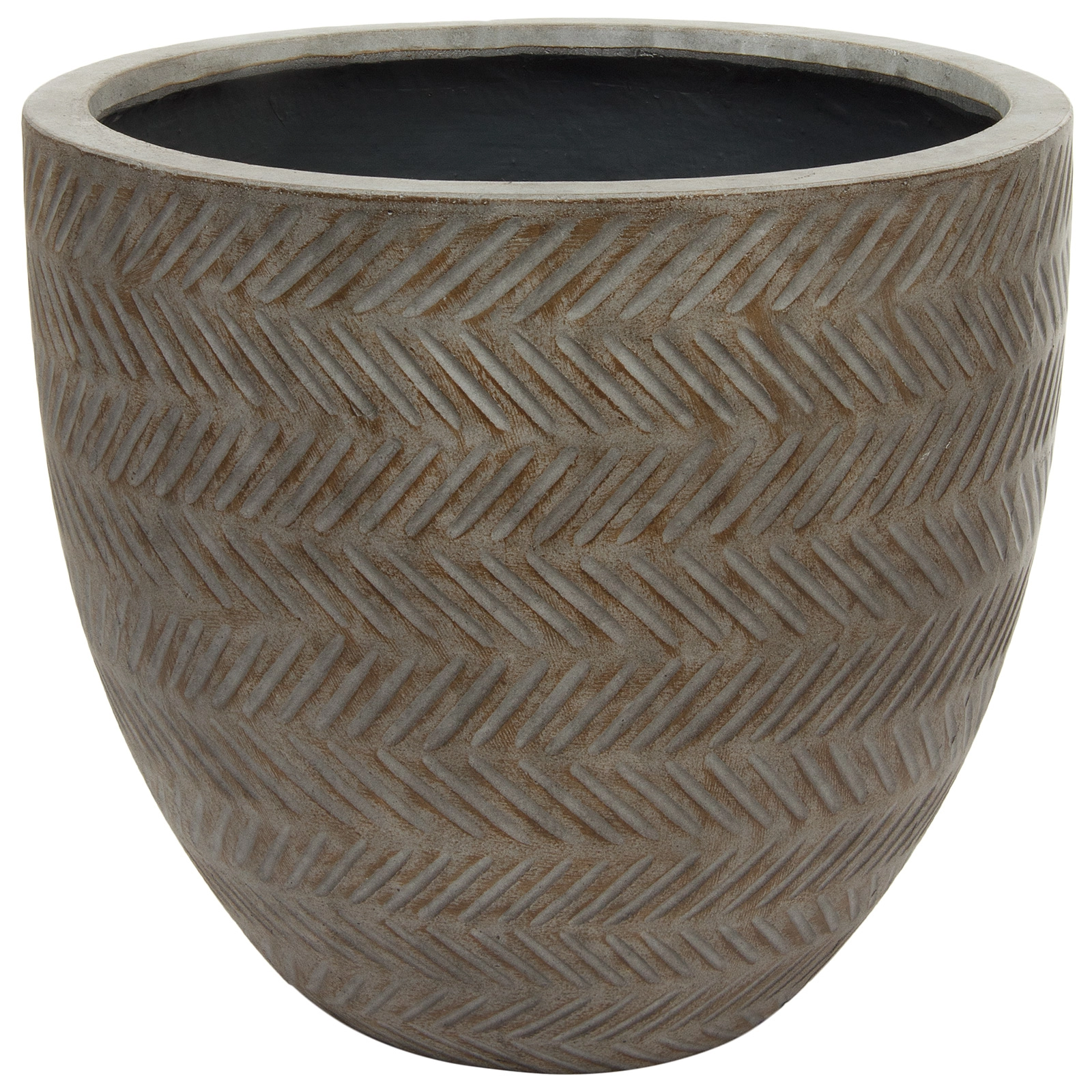 Кашпо Nobilis Marco "Fishbone Fossil-wood Round" (файкостоун), D50xH44,5 см Коричневый