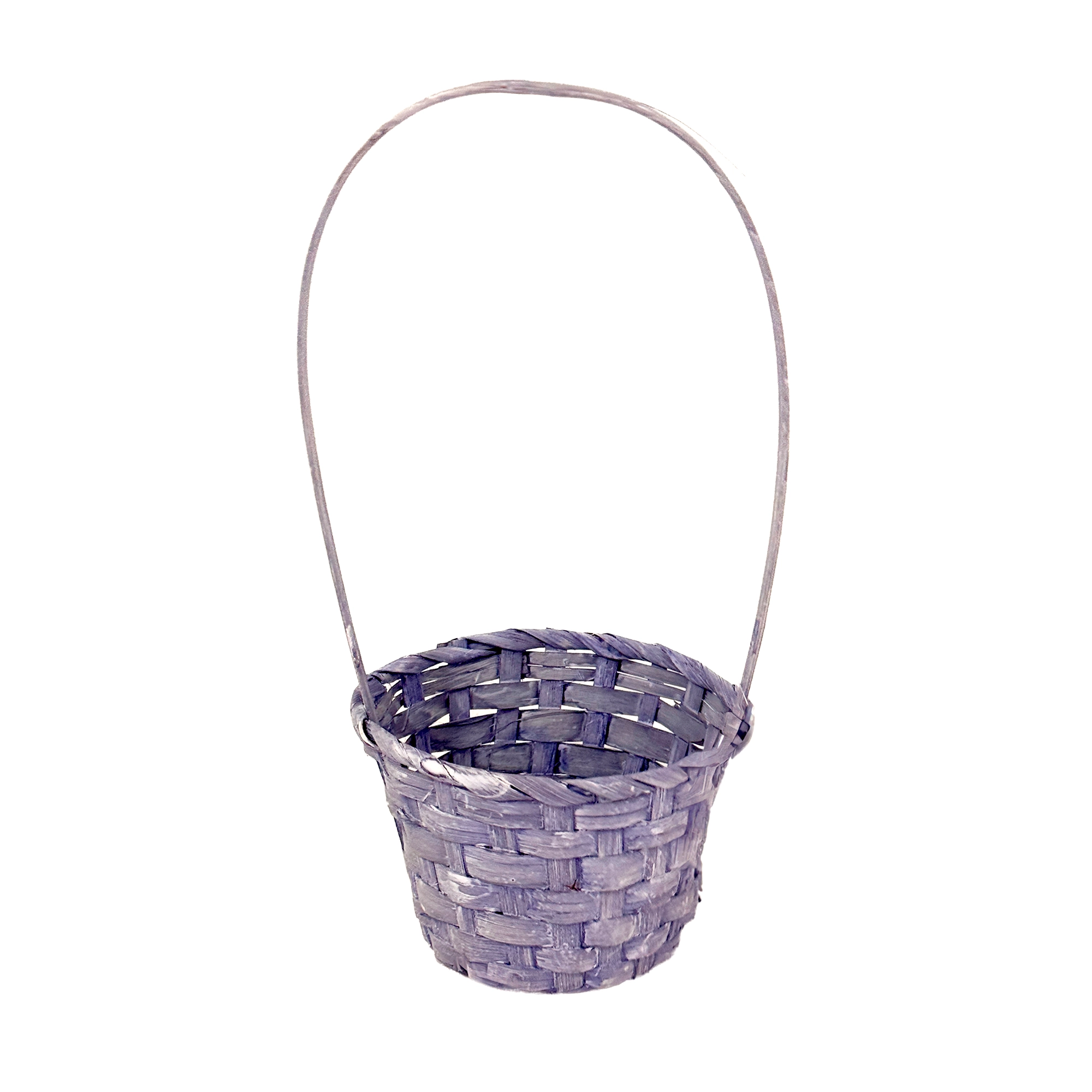 Корзина плетеная (бамбук), D13xH9,5/28 см Светло-сиреневый