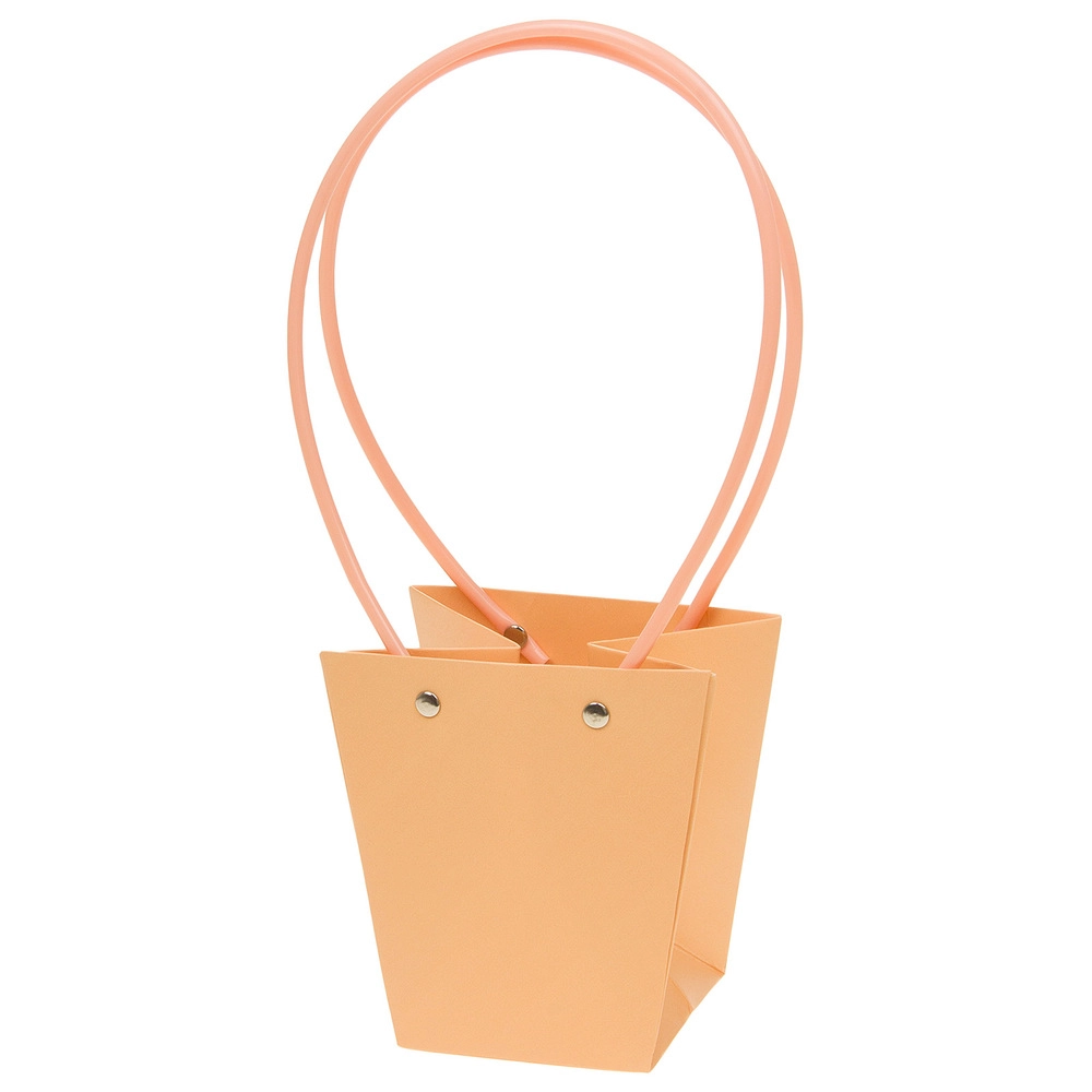 Сумка подарочная (картон), 12x8xH12,5 см, набор (10 шт), с ламинацией Персиковый