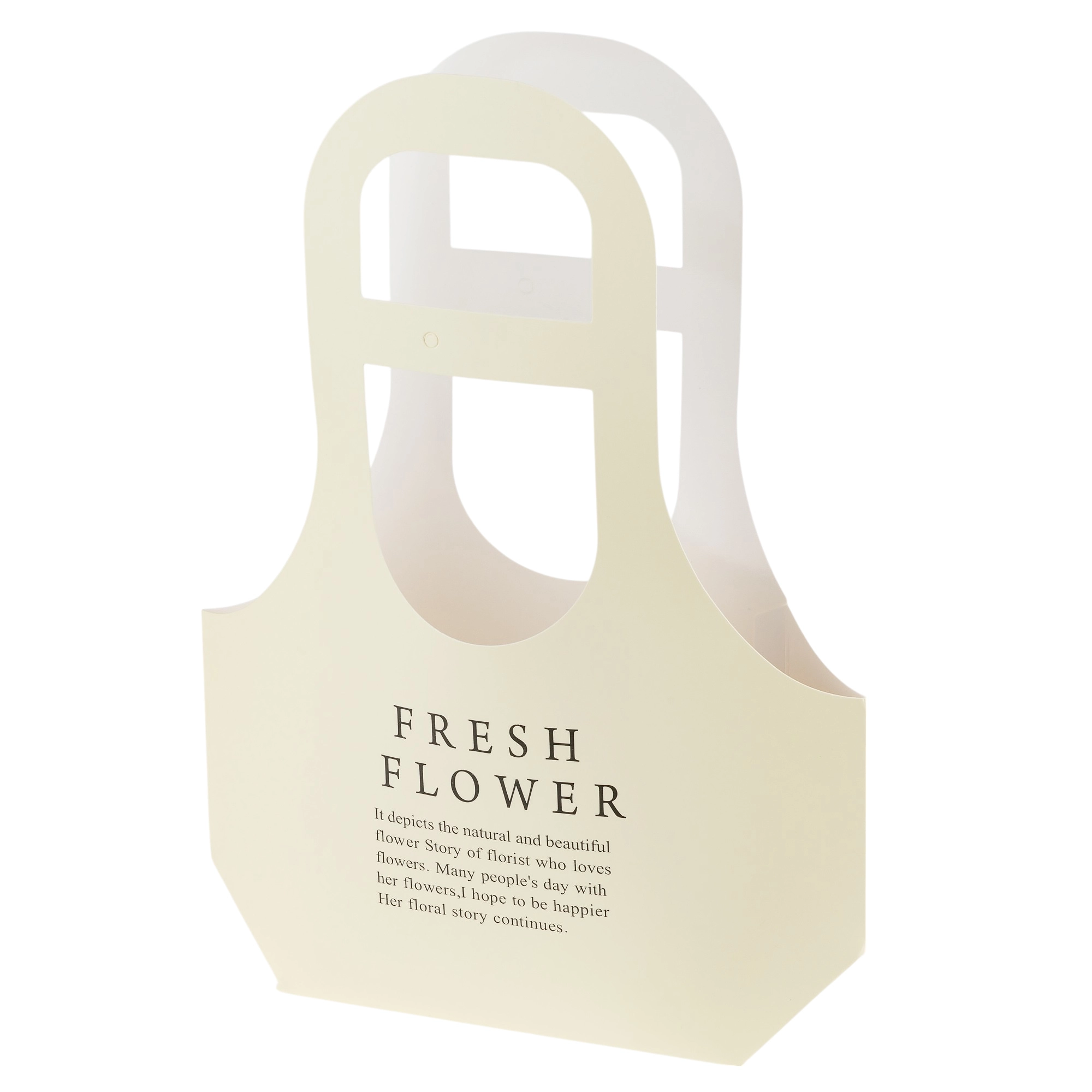 Сумка подарочная "Fresh Flowers" (картон), 25x9xH32 см, набор (10 шт) Кремовый