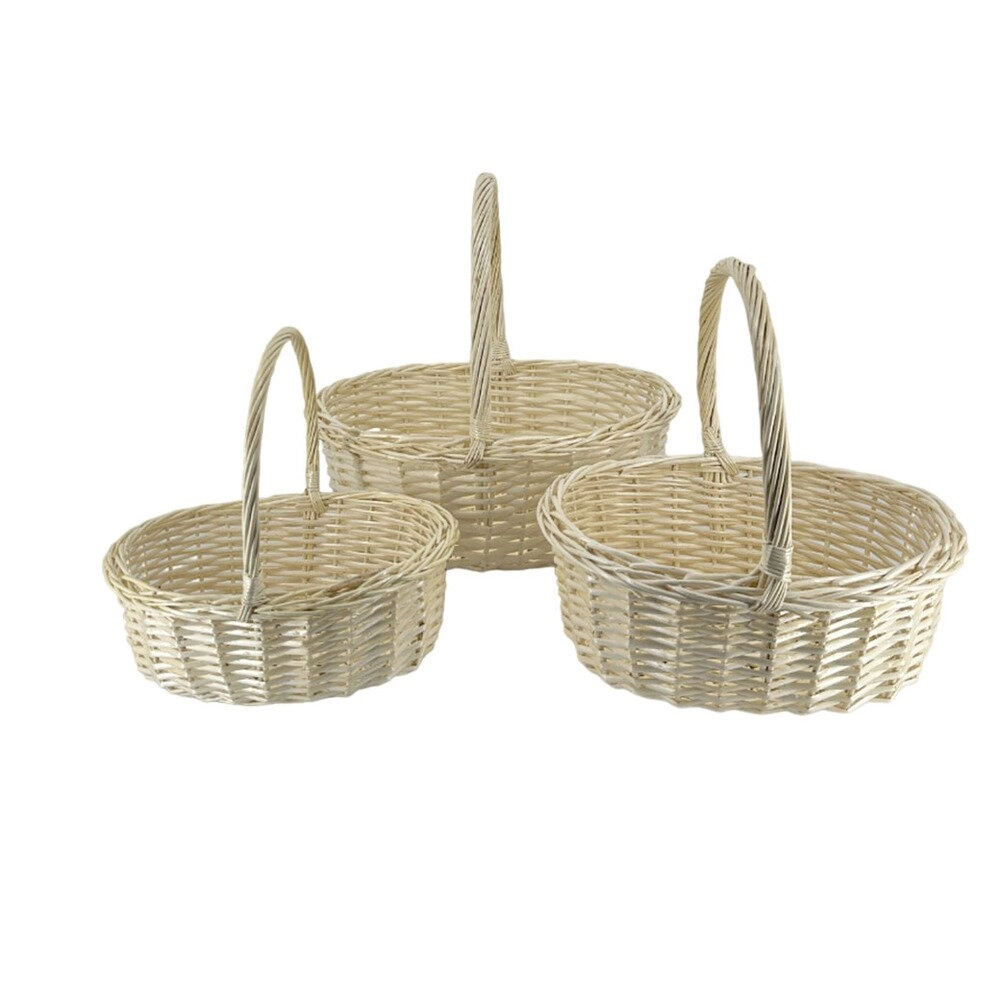 Корзина плетеная (ива), 43x37xH17/40 см - 32x24xH12/30 см, набор (3 шт) Натуральный