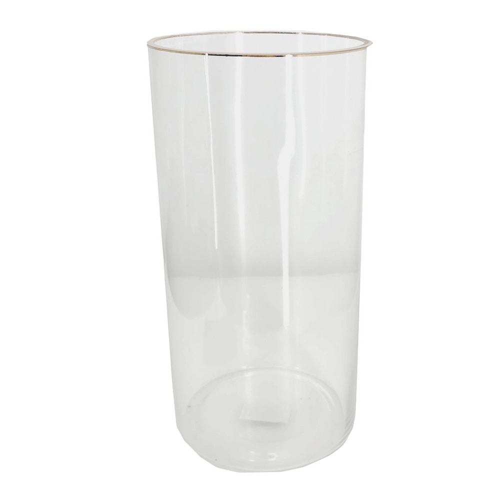 Ваза "Трубка 150" (стекло), D15xH30 см, с золотым ободком Прозрачный