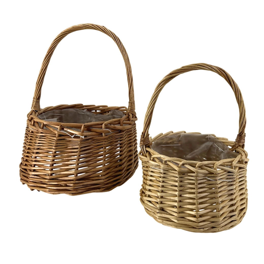 Корзина плетеная (ротанг), D20xH19/31 см, D15xH10/23 см, набор (2 шт) Натуральный