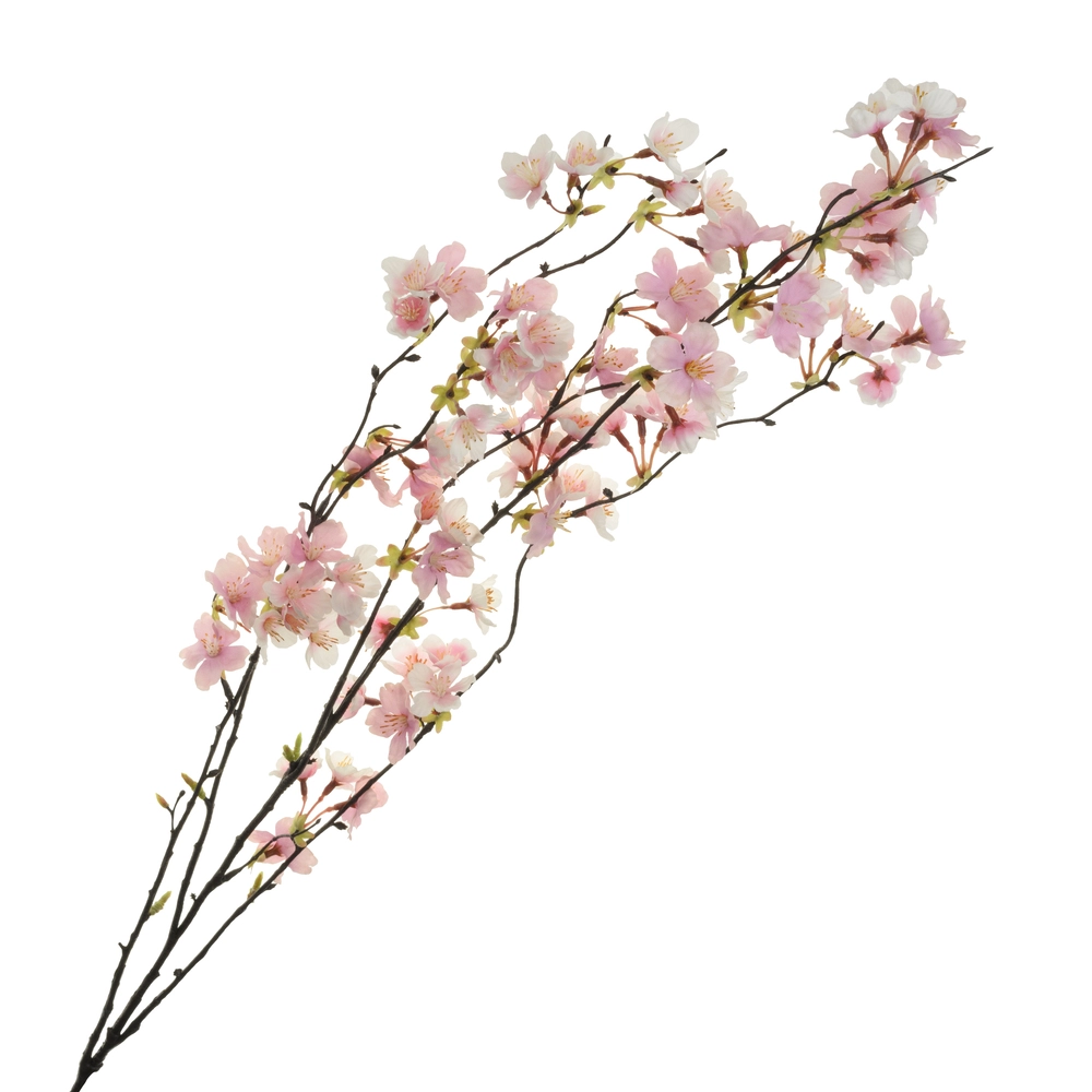 Ветка искусственная ампельная "Вишня", Н150 см Кремовый-розовый