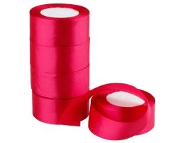 Лента атлас, 40 ммx25 ярд Малиновый