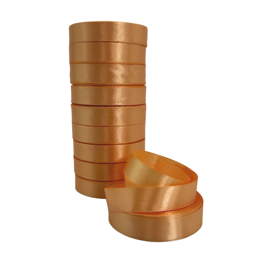 Лента атлас, 20 ммx25 ярд Светло-оранжевый