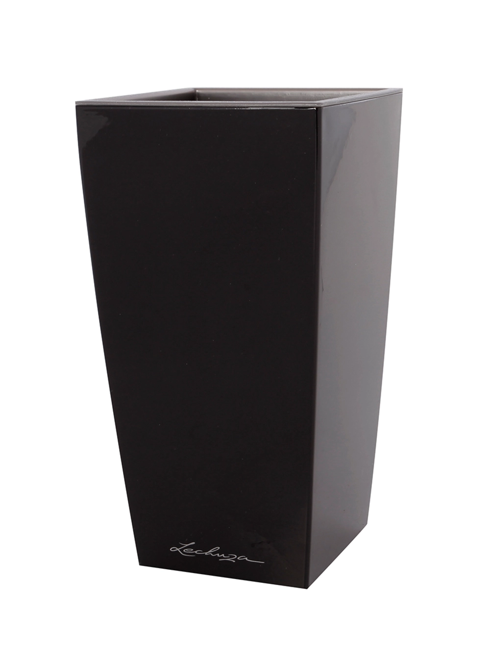 Кашпо Lechuza "Cubico Complete black high gloss" (пластик), 40x40xH75 см Черный блестящий