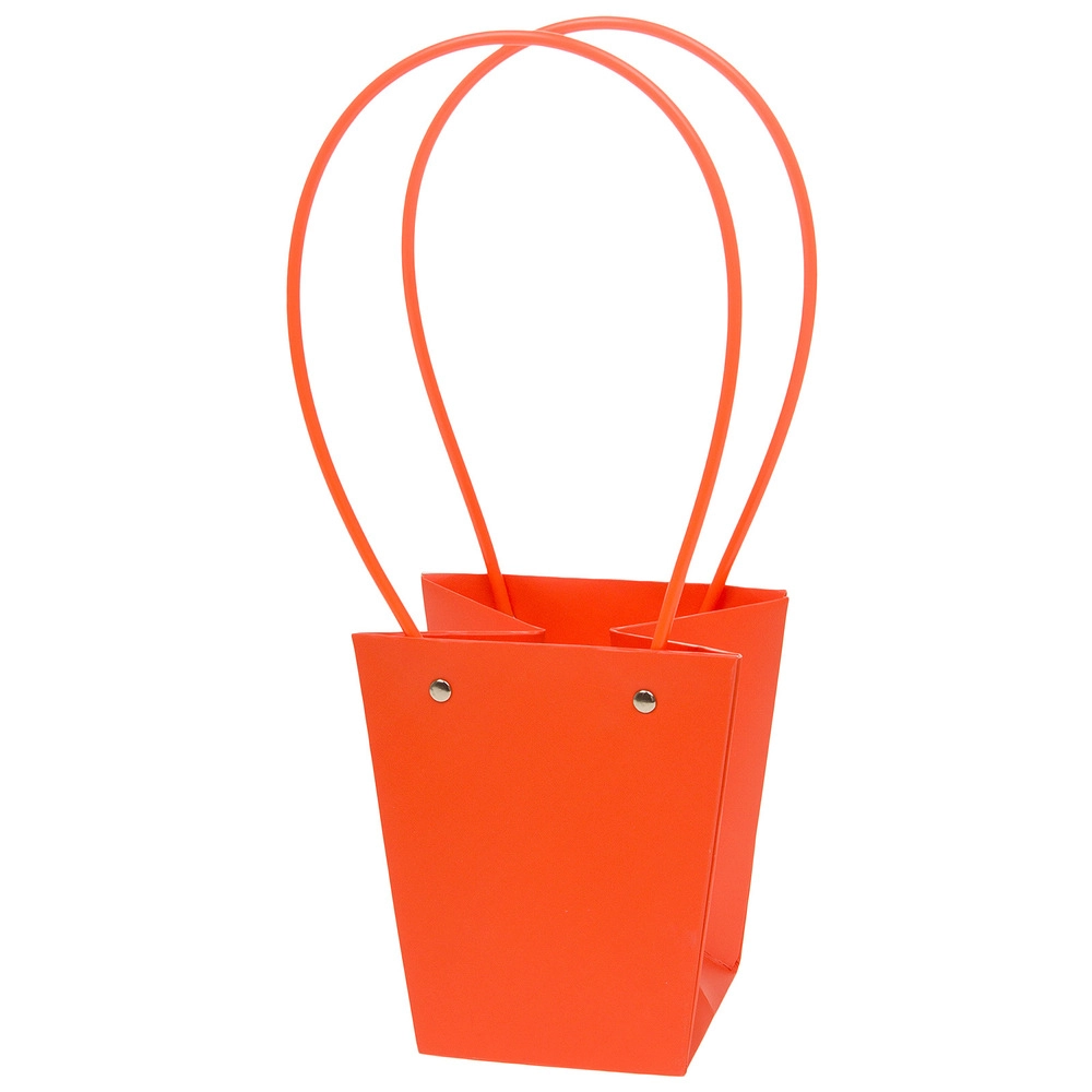 Сумка подарочная (картон), 13x9,5xH15,5 см, набор (10 шт), с ламинацией Оранжевый