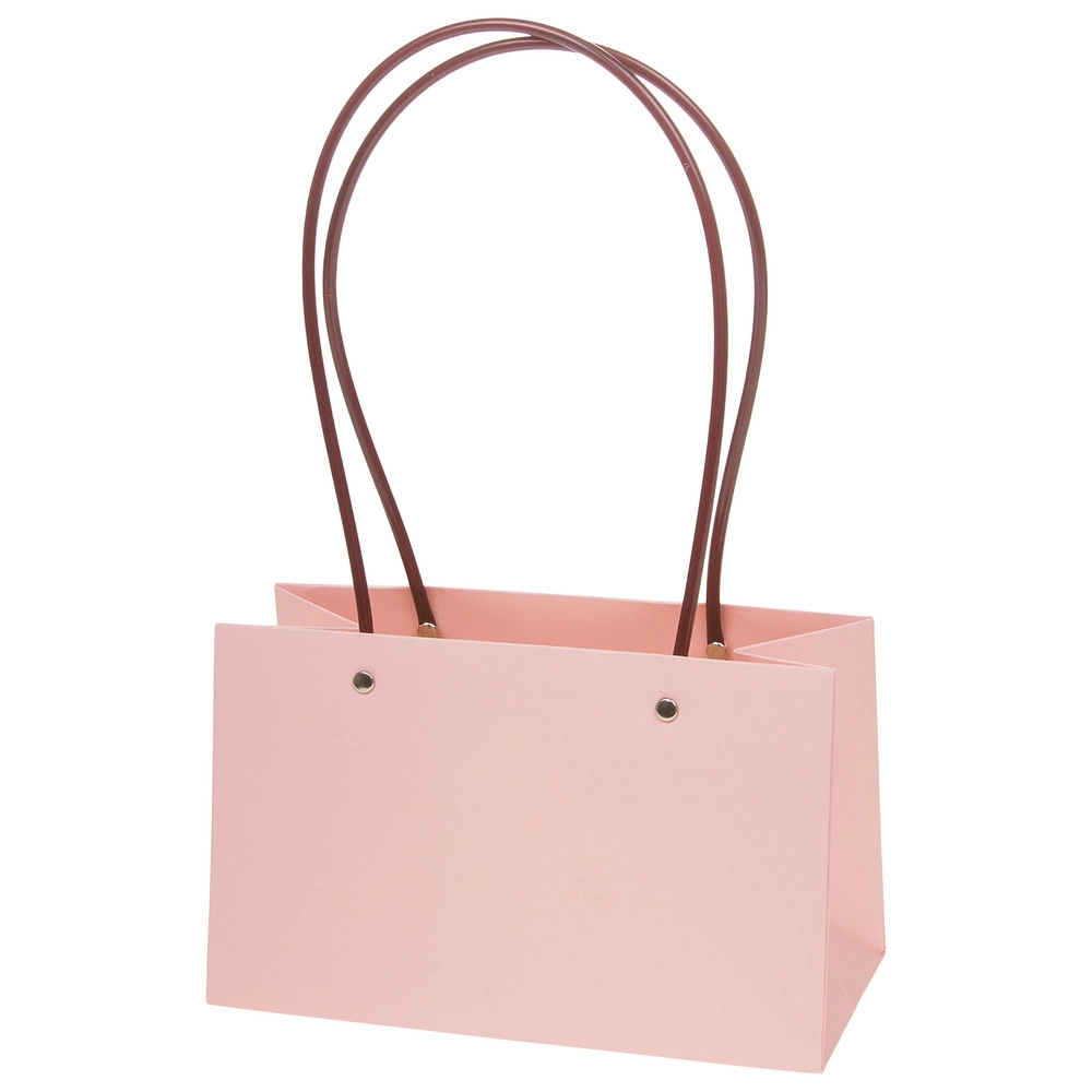 Сумка подарочная (картон), 22x10,5xH13,5 см, набор (10 шт), с ламинацией Розовый