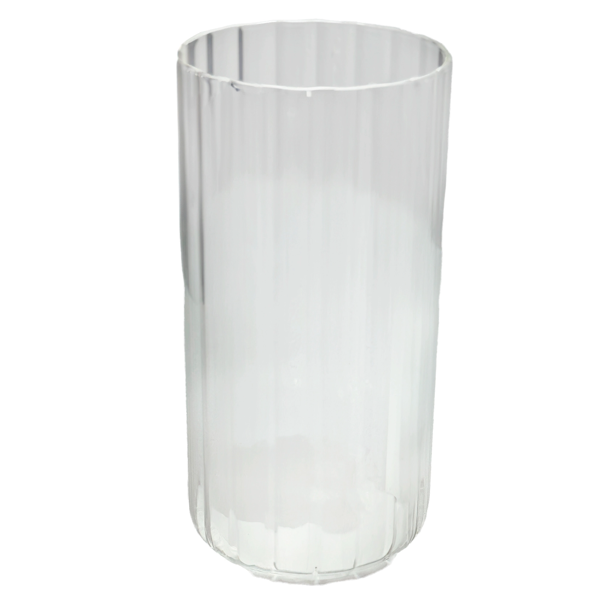Ваза "Трубка 100 грани" (стекло), D10xH20 см, K Прозрачный