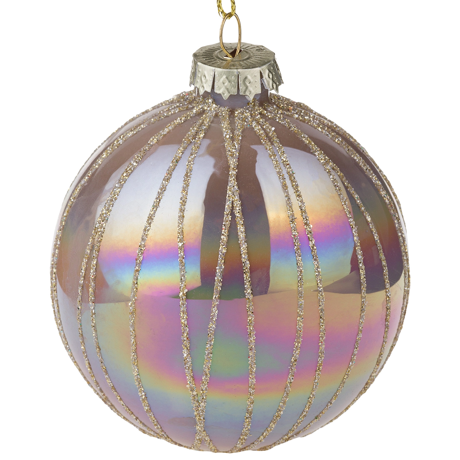 Елочная игрушка "Шар" (стекло), D8 см Капучино