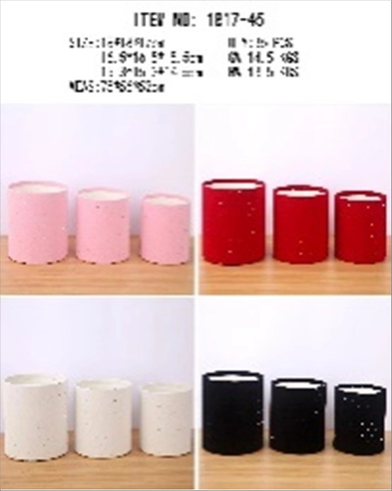 Коробка шляпная, D18xH17 см - D15xH14,5 см, набор (3 шт), без крышки Розовый