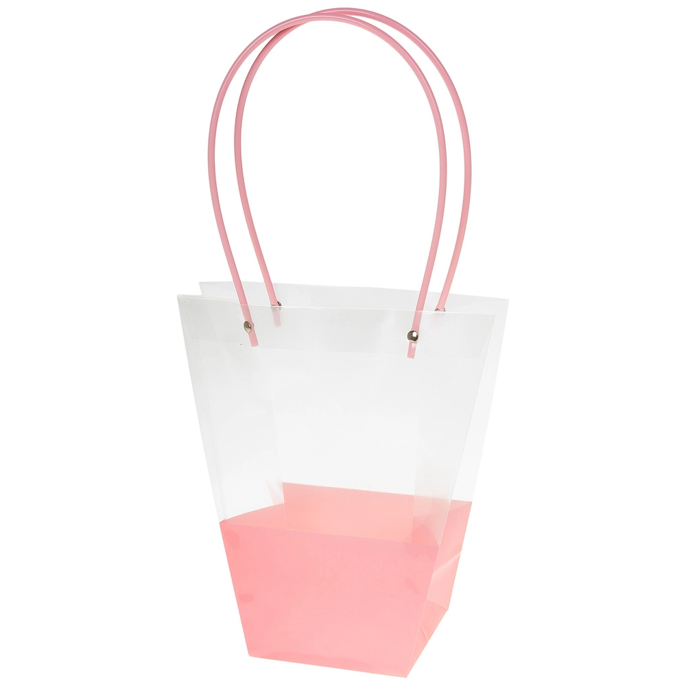 Пакет подарочный (пластик), 24x12xH26 см, набор (10 шт) Розовый