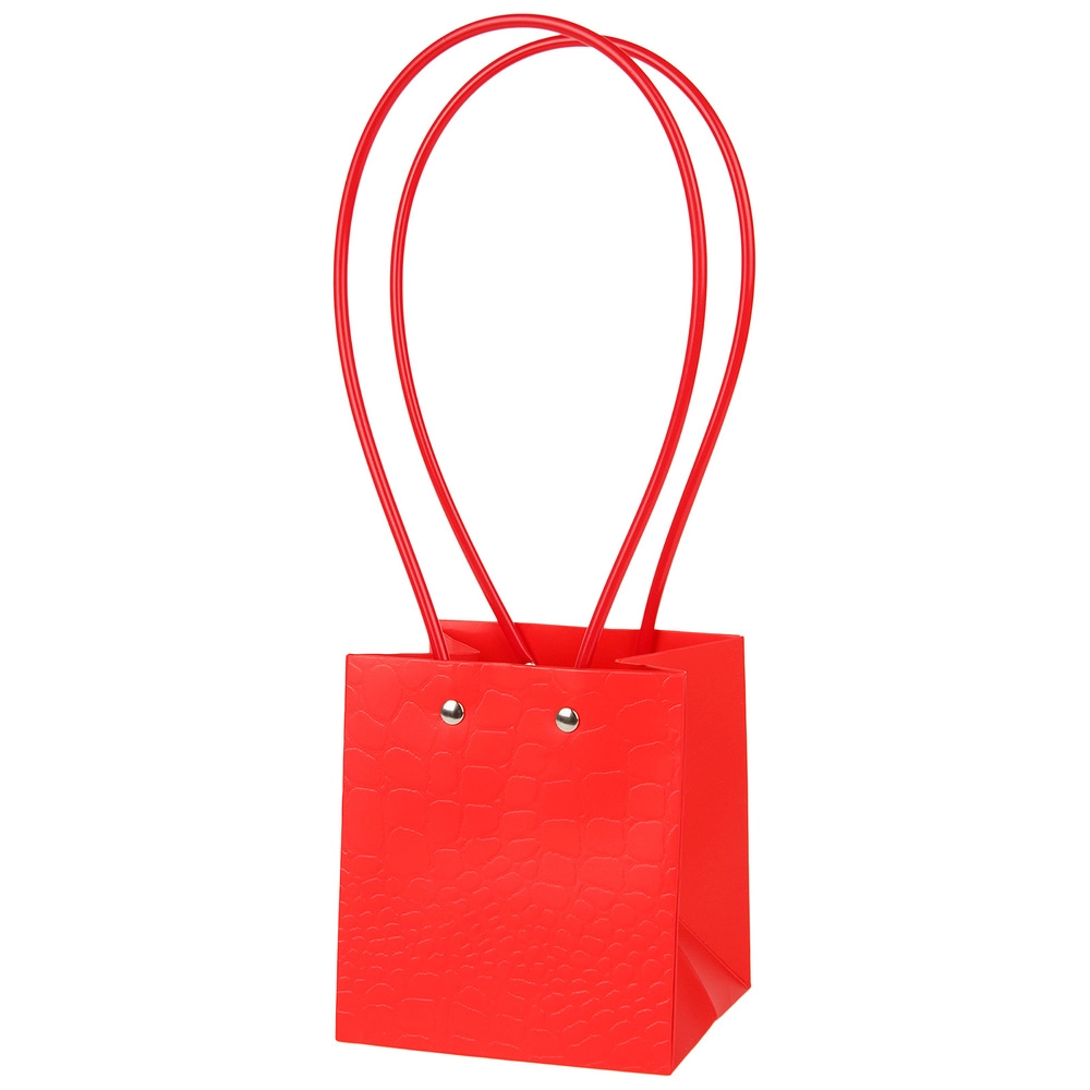 Сумка подарочная "Wild" (картон), 11,5x10,5xH13 см, набор (10 шт), с ламинацией Красный