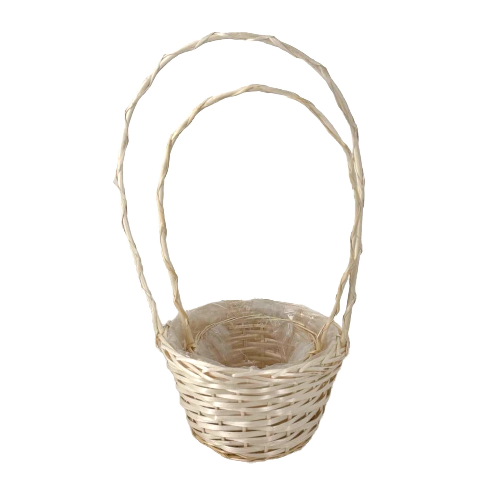 Корзина плетеная (ива), D19xH13/49 см Натуральный