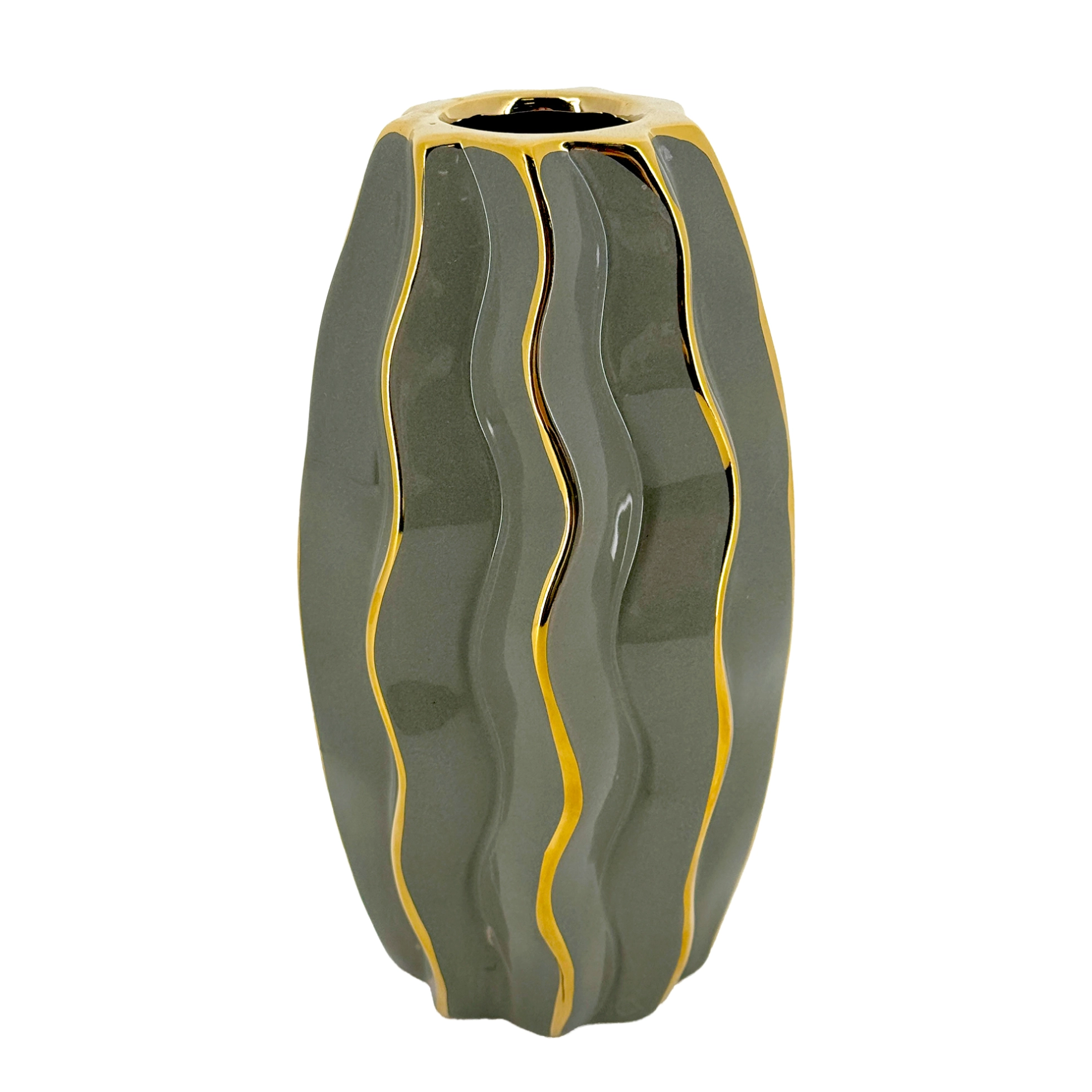 Ваза "Asher" (керамика), D13,5хН24,5 см Серый