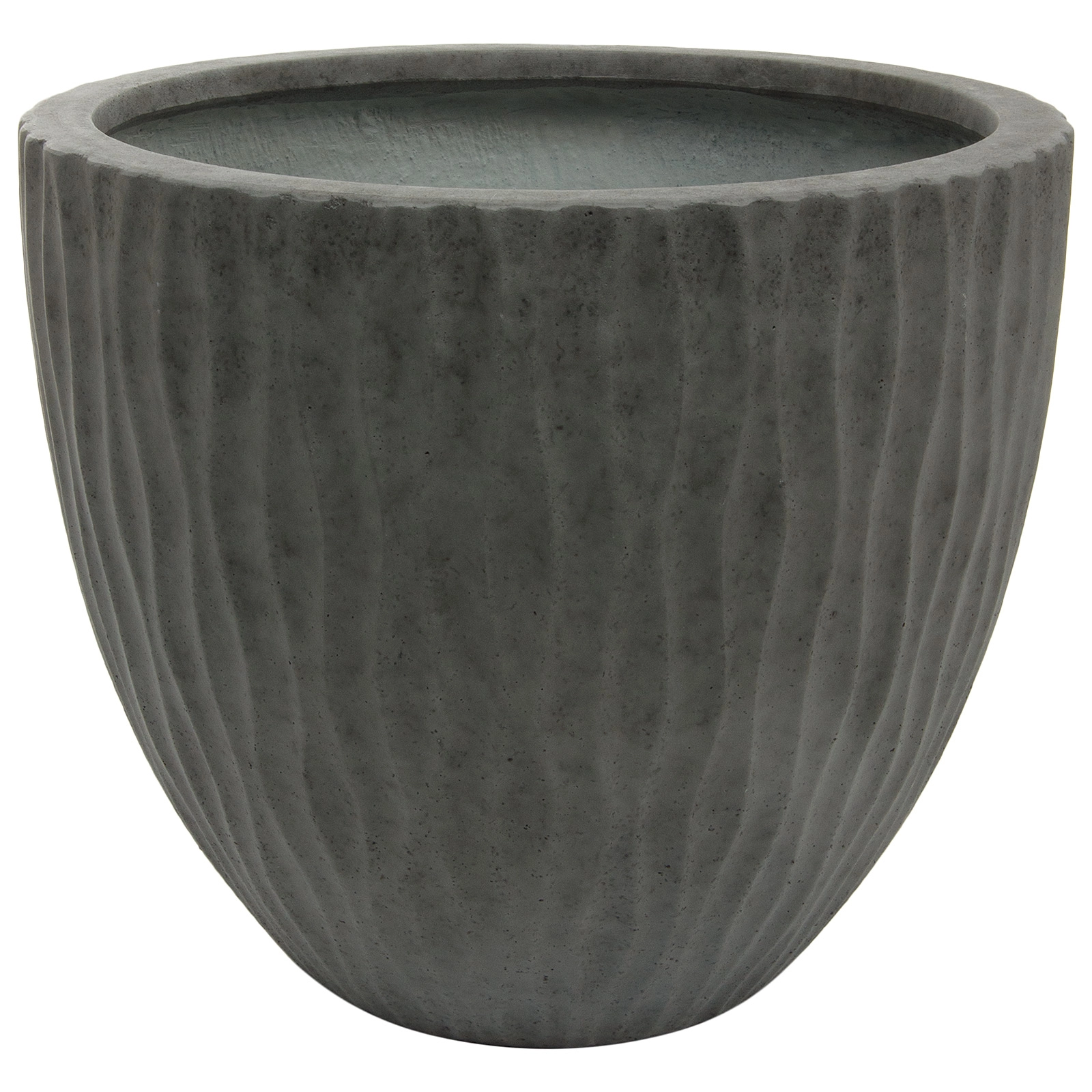 Кашпо Nobilis Marco "Waves Dark grey Round" (файкостоун), D42xH36 см Темно-серый