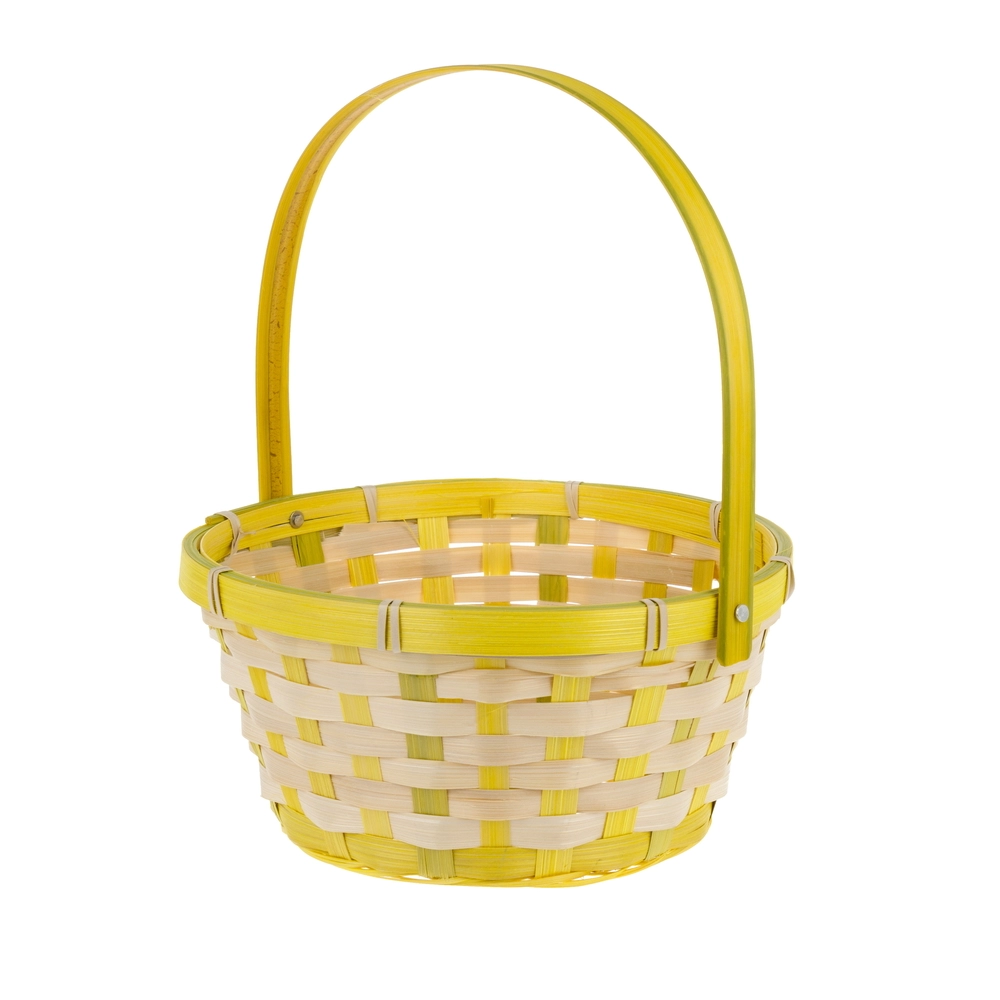 Корзина плетеная "Кант" (бамбук), D21xH10/24 см Желтый