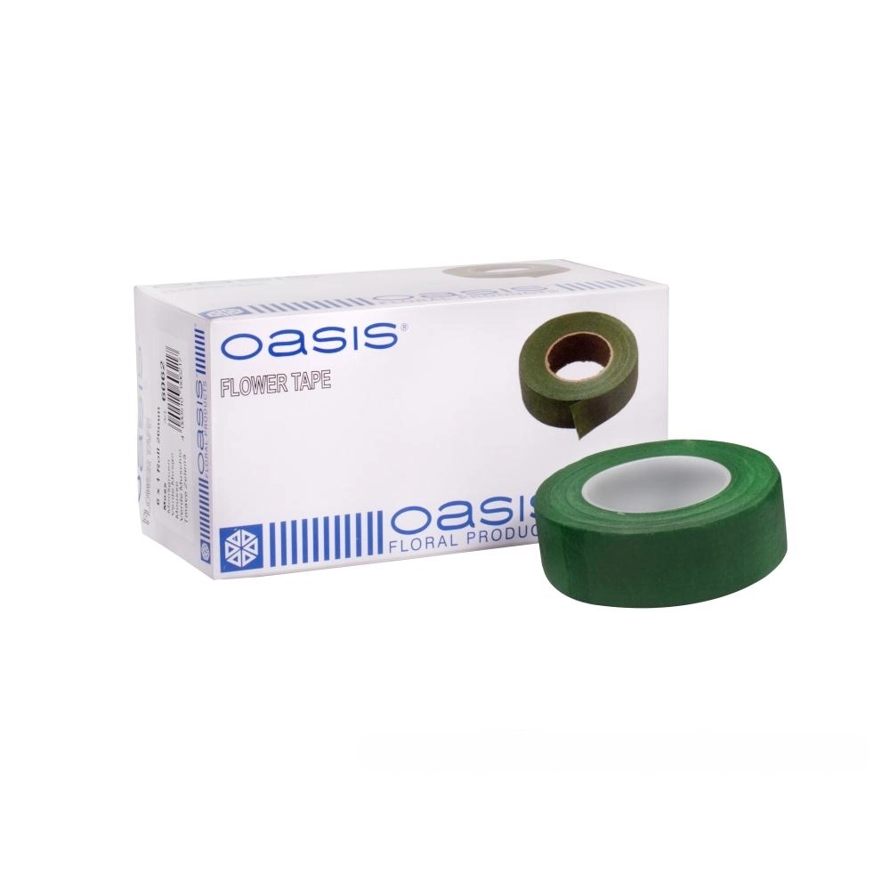 Лента-тейп, флористическая вощеная "Flower Tape", 26 ммx27 м, набор (6 шт), Oasis Зеленый