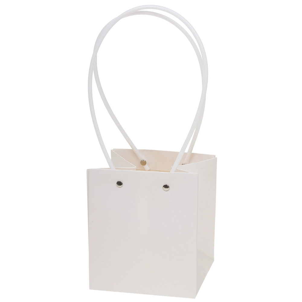 Сумка подарочная (картон), 13x12xH15 см, набор (10 шт), с ламинацией Белый